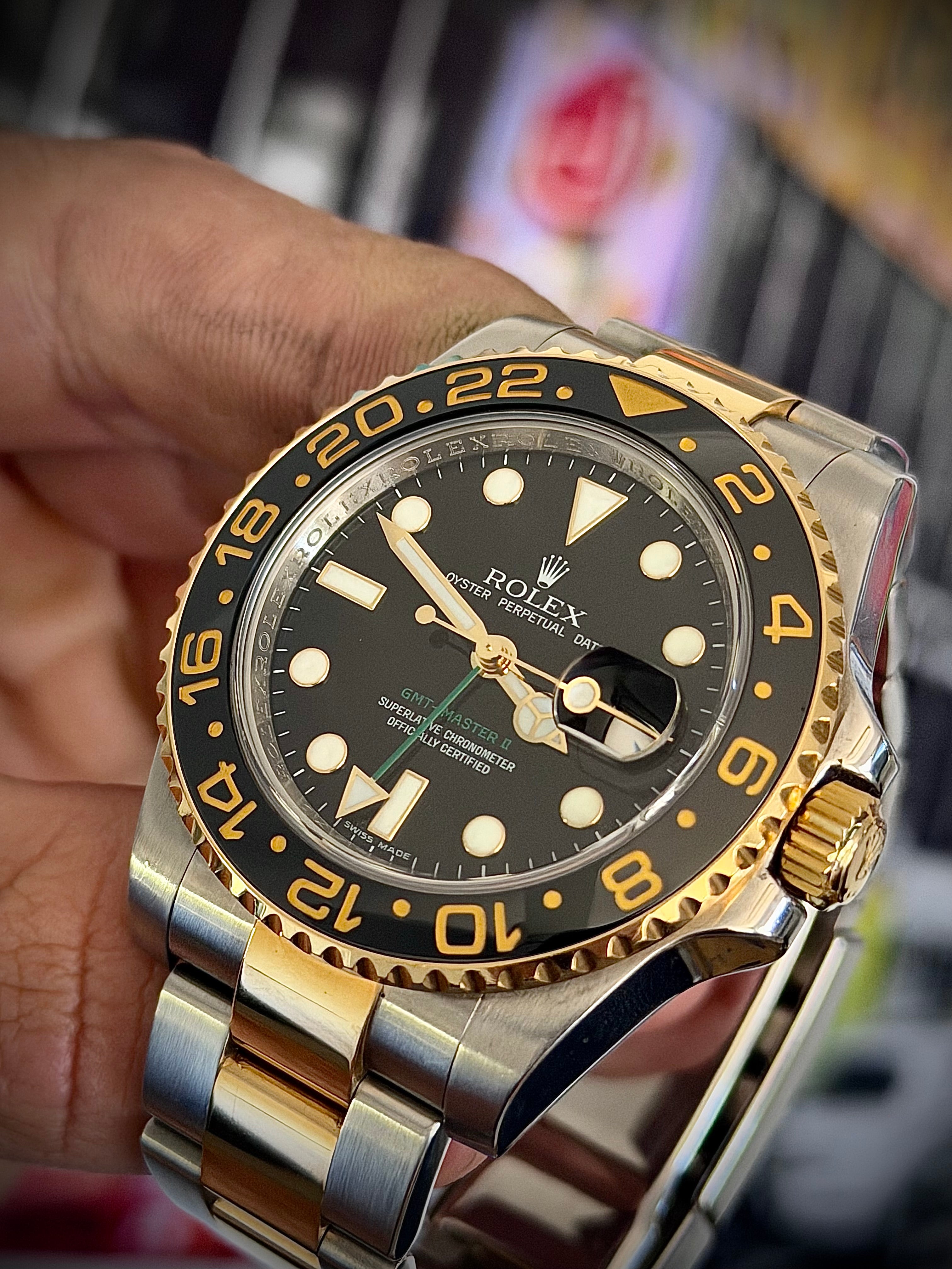 2007 ROLEX GMT MASTER II, 116713LN, FULL SET, INC GST