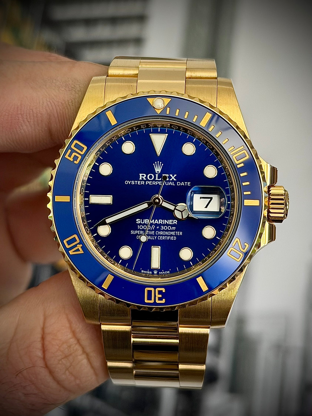 2022 ROLEX SUBMARINER DATE “BLUESY”, 126618LB, 18CT YELLOW GOLD, BLUE DIAL, FULL SET, INC GST