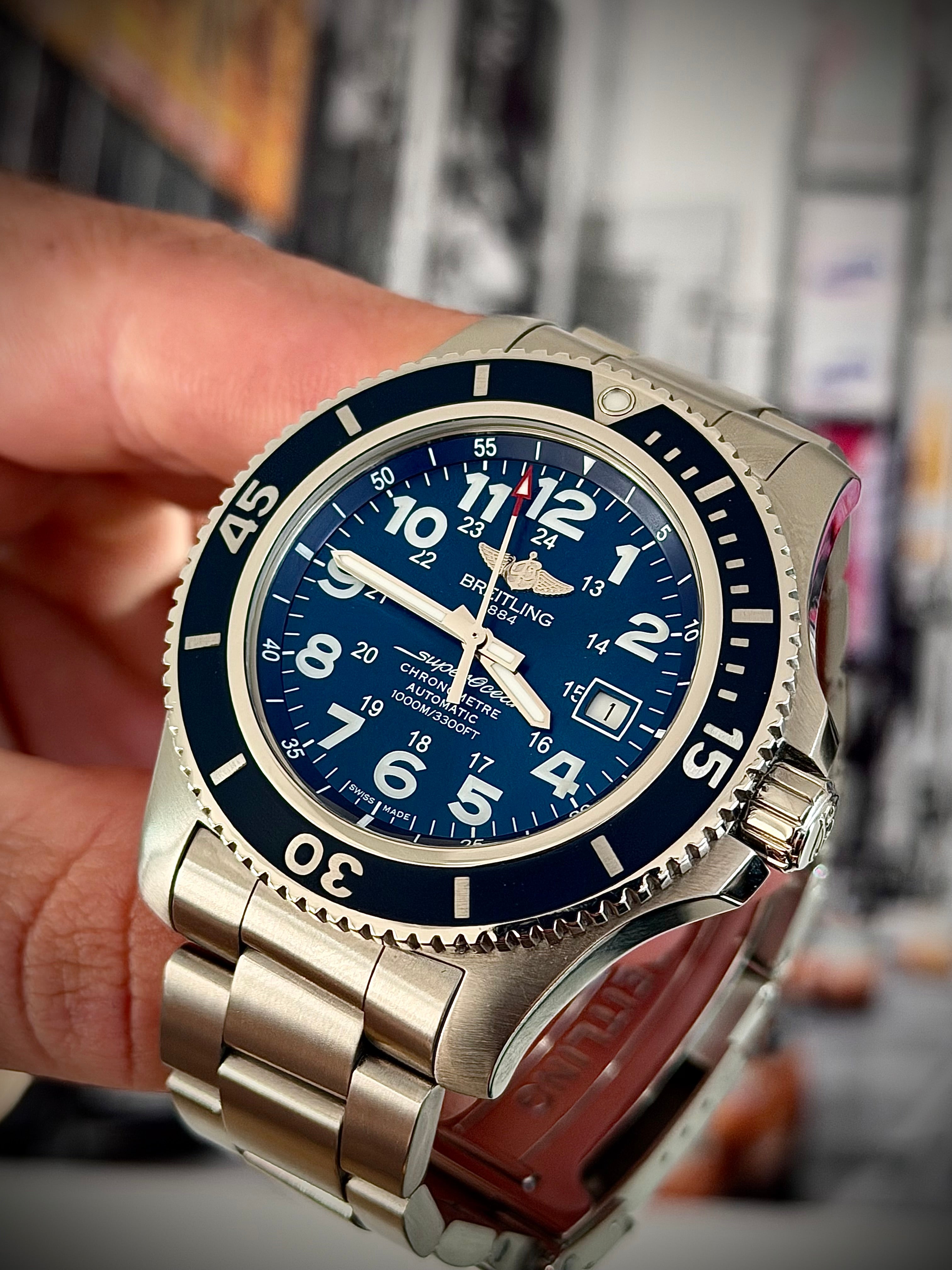 2019 BREITLING SUPEROCEAN 44, A17392D8/C910, BOX AND PAPERS, INC GST