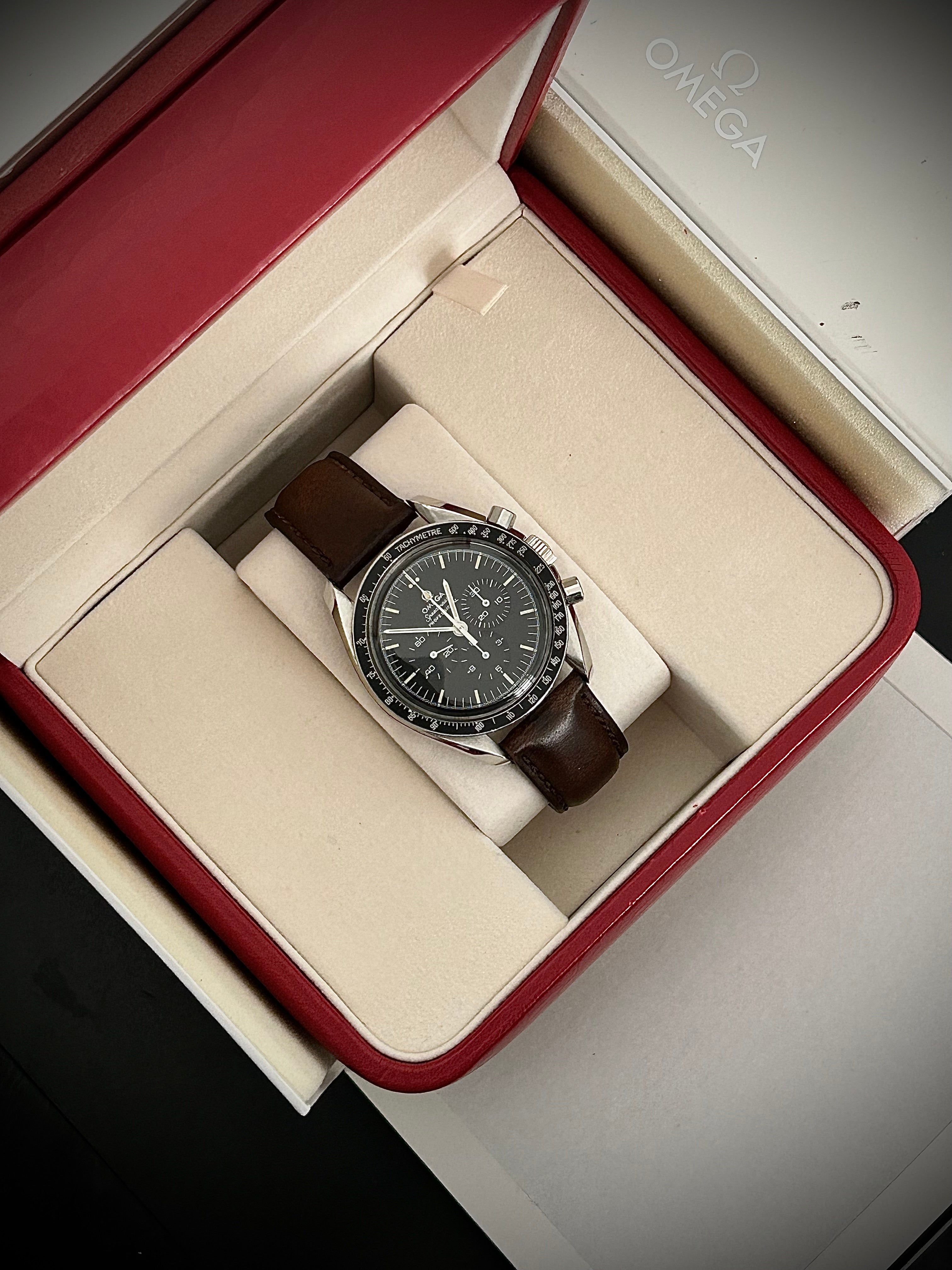 OMEGA SPEEDMASTER MOONWATCH, SERVICED, WATCH AND BOX, 145.022-74, INC GST