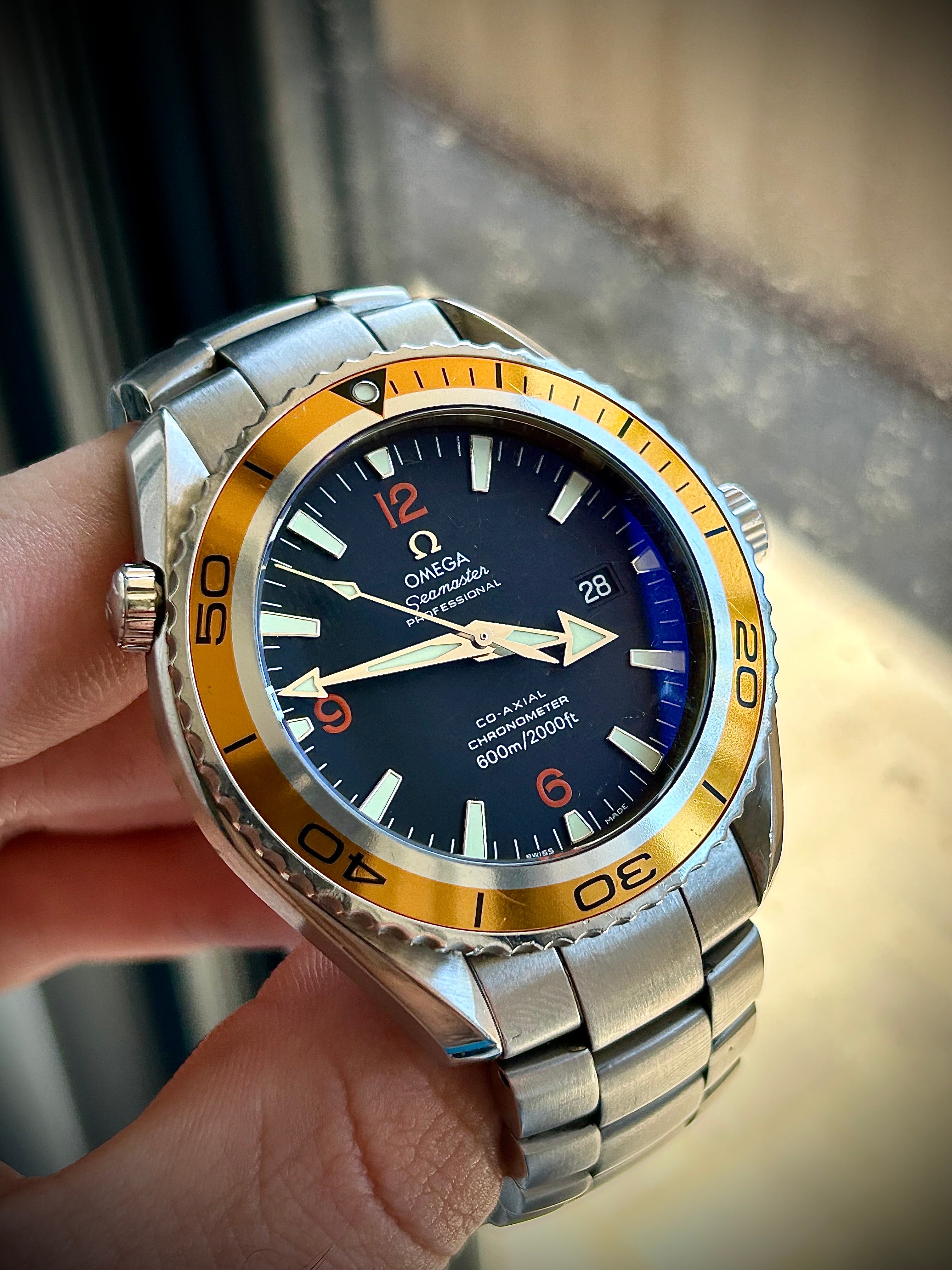 2008 OMEGA SEAMASTER PLANET OCEAN CO AXIAL, FULL SET, INC GST