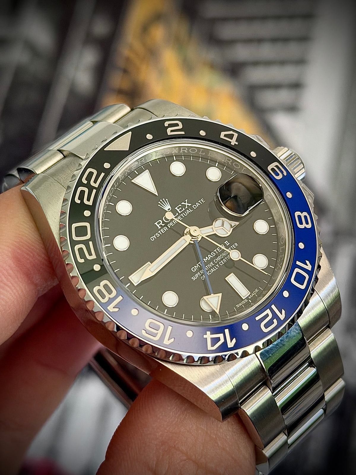 2014 ROLEX GMT-MASTER II “BATMAN”, 116710BLNR, BOX & PAPERS, EXCELLENT CONDITION, INC GST