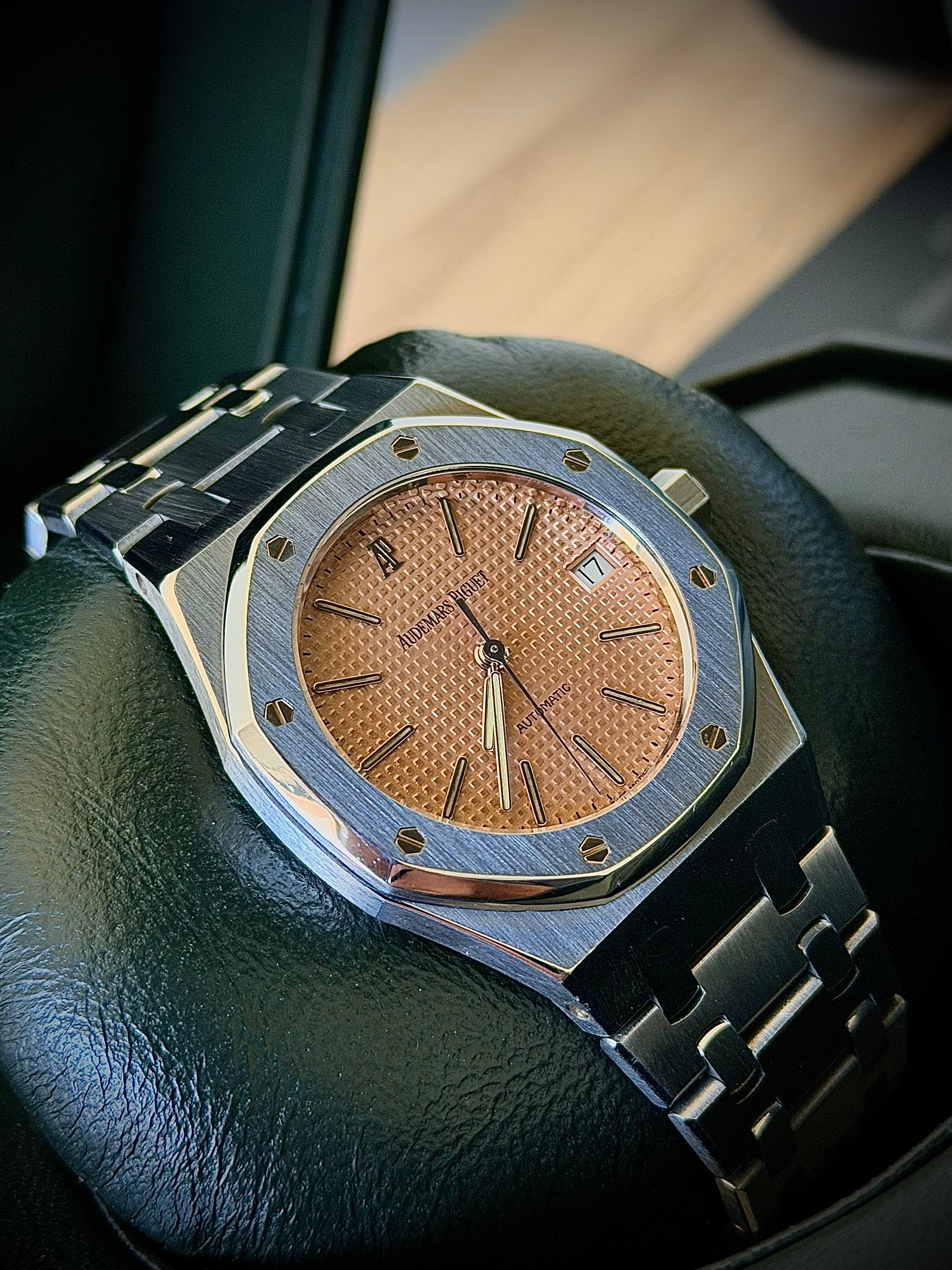 1999 AUDEMARS PIGUET ROYAL OAK 14790ST 36MM SALMON DIAL, FULL SET, INC GST