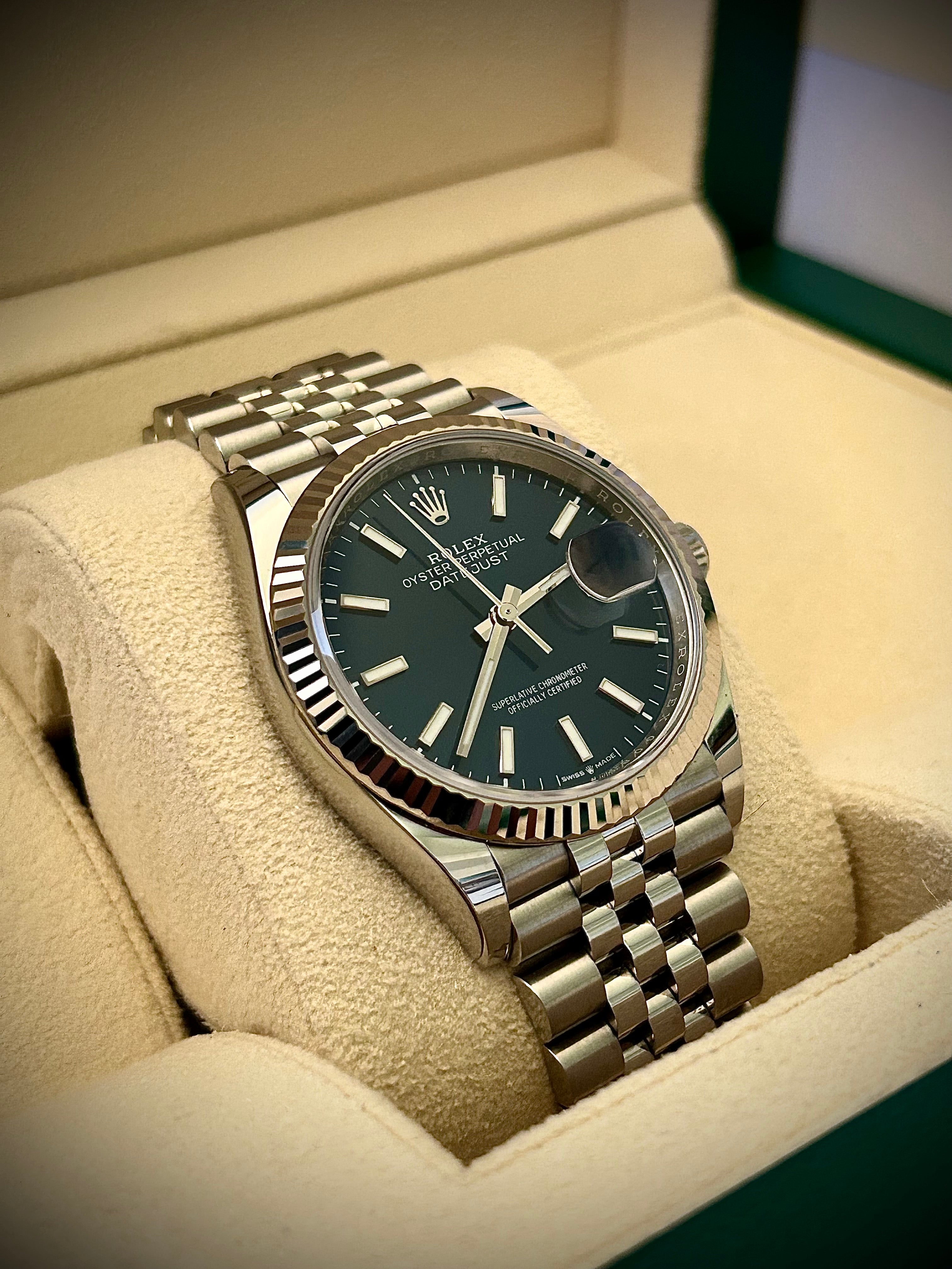 2023 ROLEX DATEJUST 36, 126234, BLUE DIAL, FULL SET, INC GST