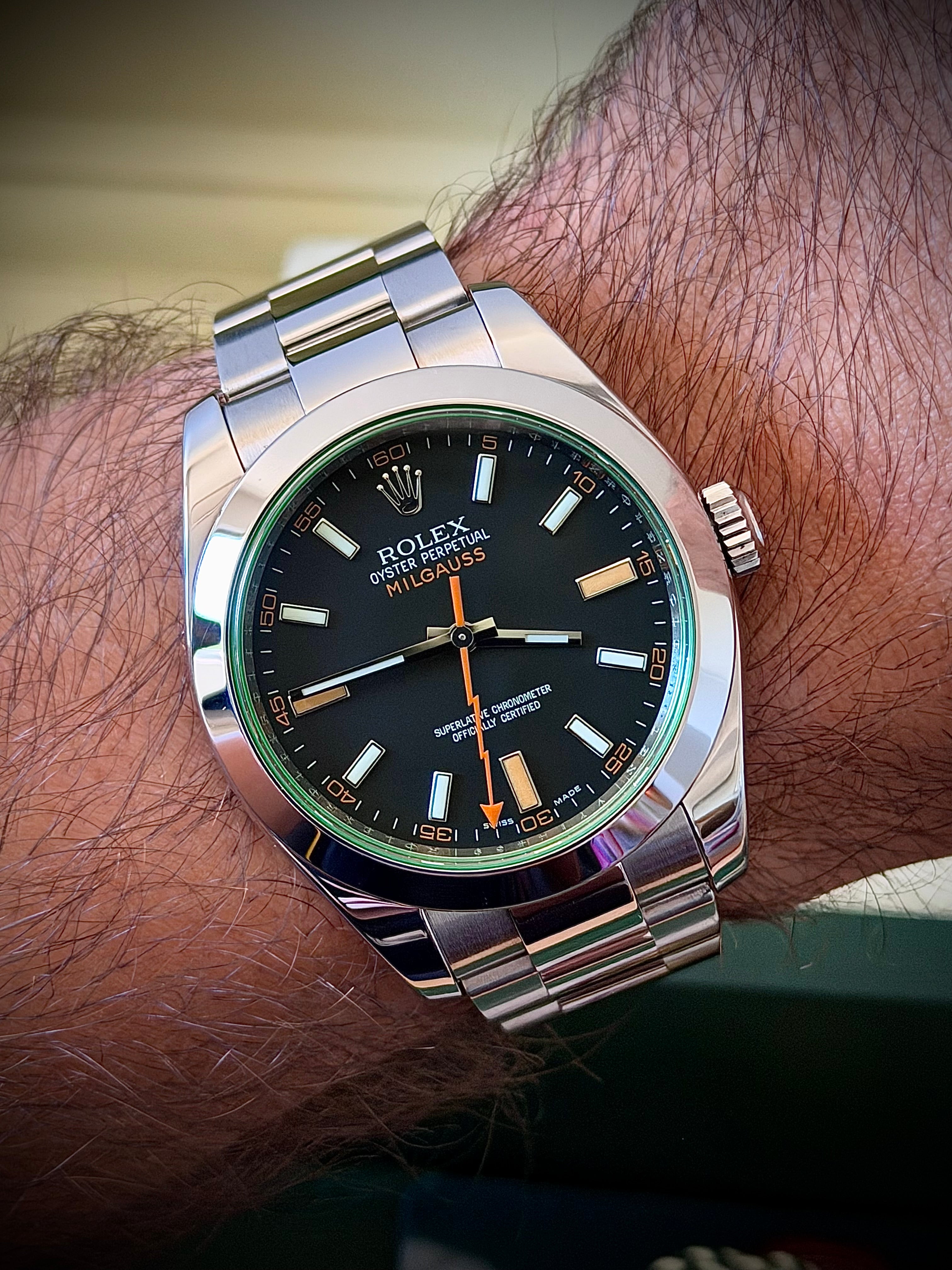 2010 ROLEX MILGAUSS, 116400GV, FULL SET, 2022 RSC SERVICE, INC GST