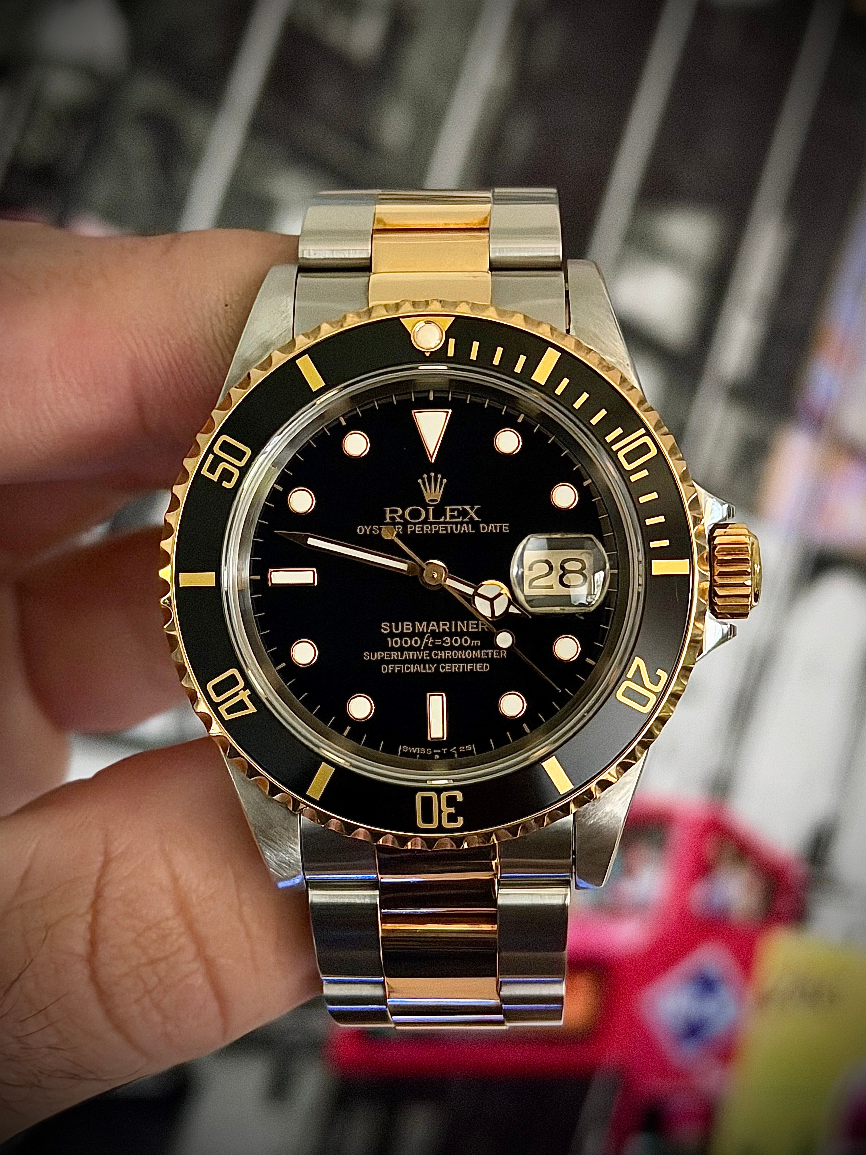 1995 ROLEX SUBMARINER DATE, 16613LN “BLACKSEY”, BOX & PAPERS, INC GST