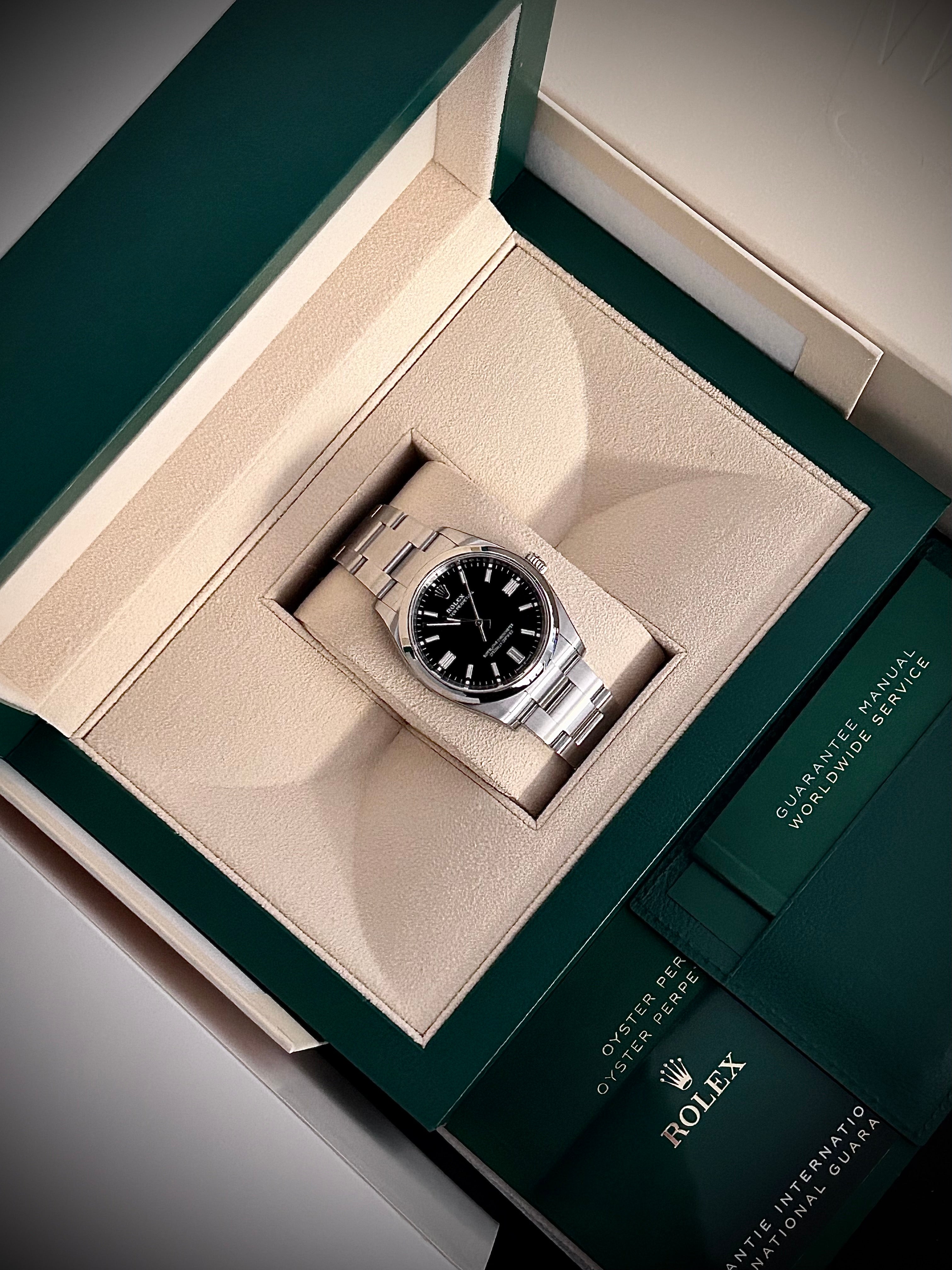 2024 ROLEX OYSTER PERPETUAL 36 BLACK DIAL, BRAND NEW, 126000, FULL SET, INC GST