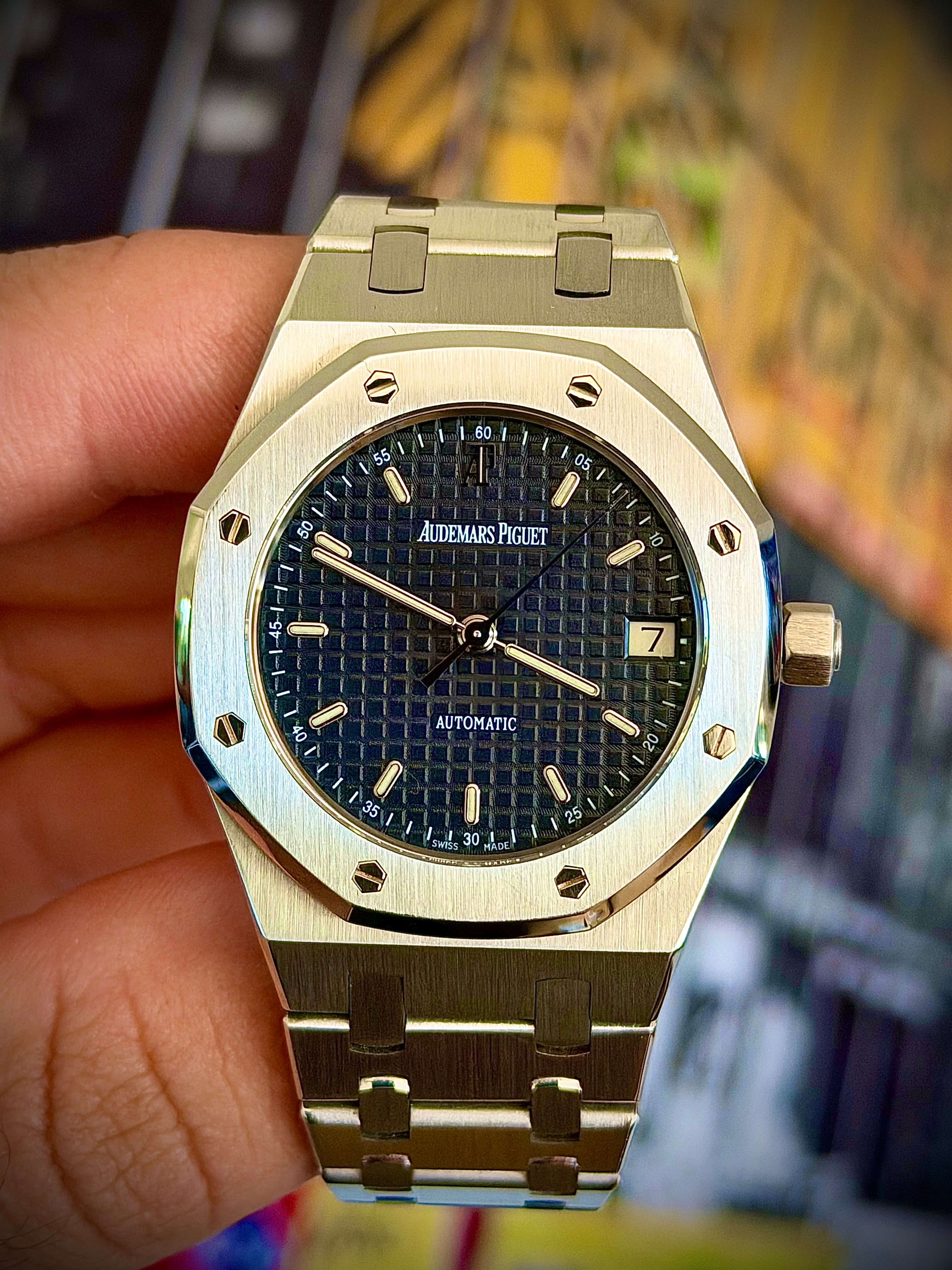 2008 AUDEMARS PIGUET ROYAL OAK, 14790ST, BLUE DIAL, BOX & PAPERS, INC GST