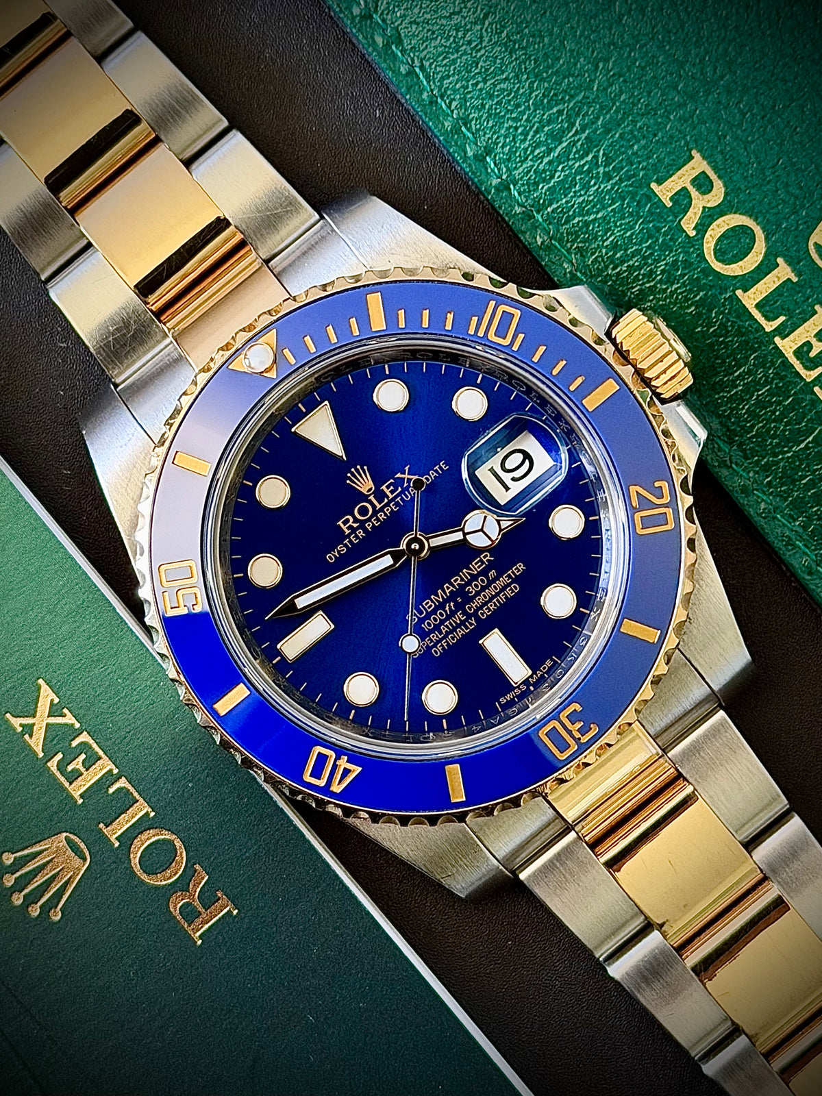 2015 ROLEX SUBMARINER DATE “BLUESY”, 116613LB, FULL SET, INC GST