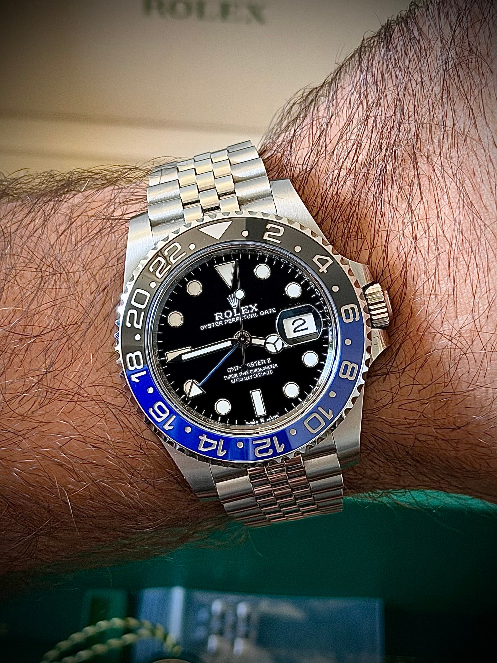 2024 ROLEX GMT MASTER II, BATGIRL, 126710BLNR, FULL SET, INC GST