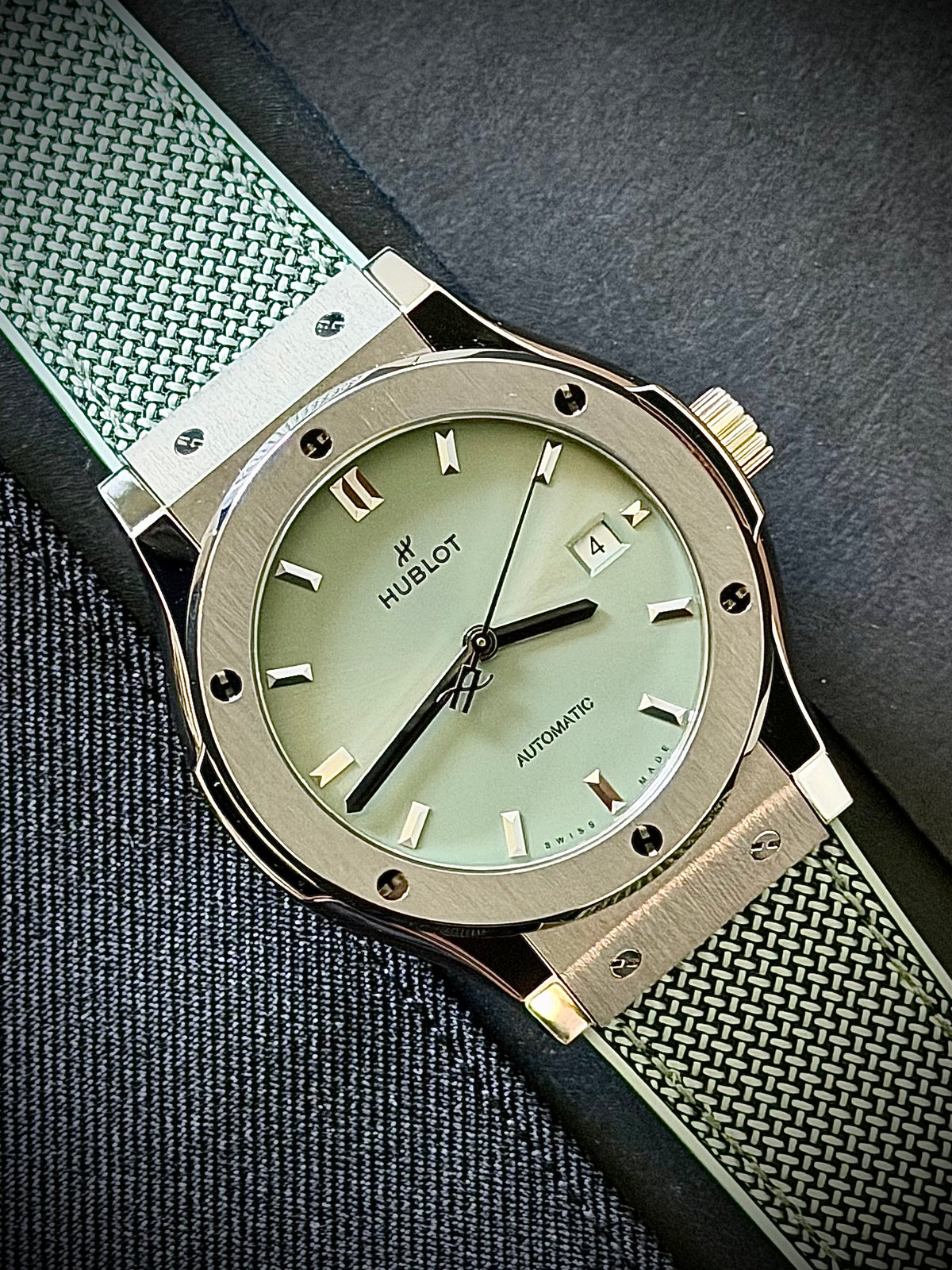 2026 HUBLOT CLASSIC FUSION TITANIUM SAGE GREEN 42MM, 542.NX.891G.NR, NEW RELEASE, FULL SET, INC GST