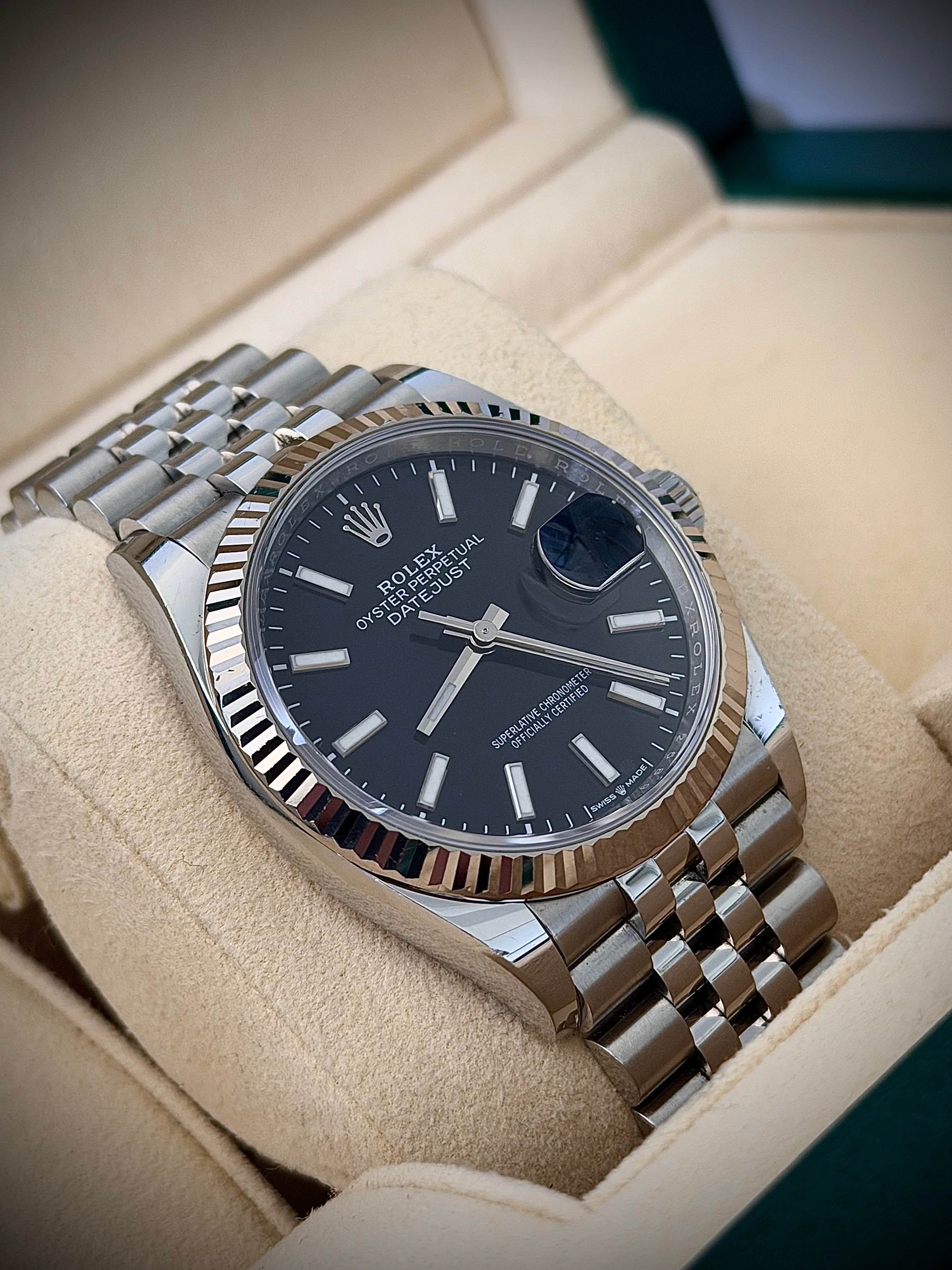 2019 ROLEX DATEJUST 36, 126234, BLACK DIAL, FULL SET, INC GST