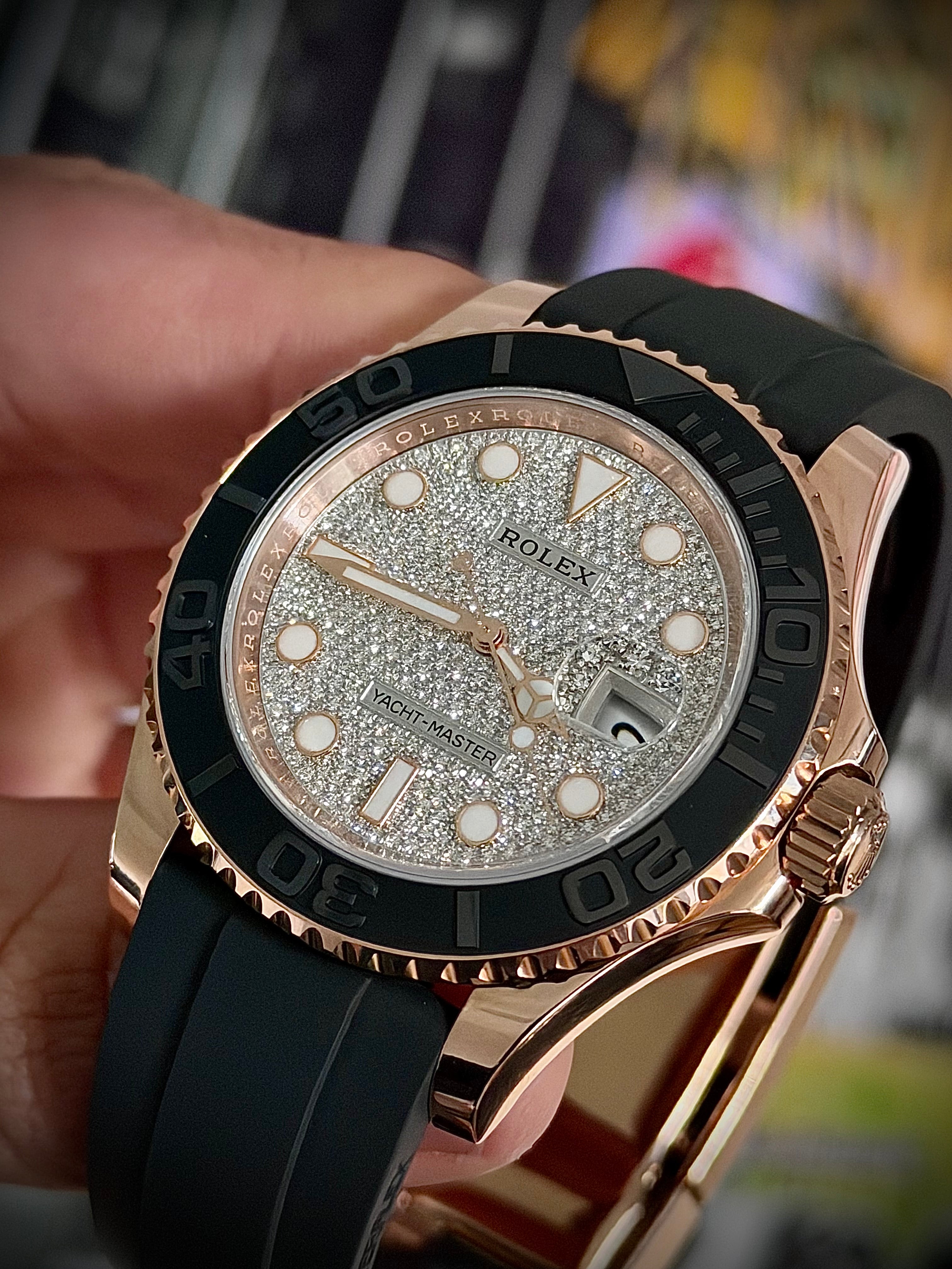 2019 ROLEX YACHT-MASTER 40, 116655, FACTORY PAVÉ DIAMOND DIAL, FULL SET, INC GST