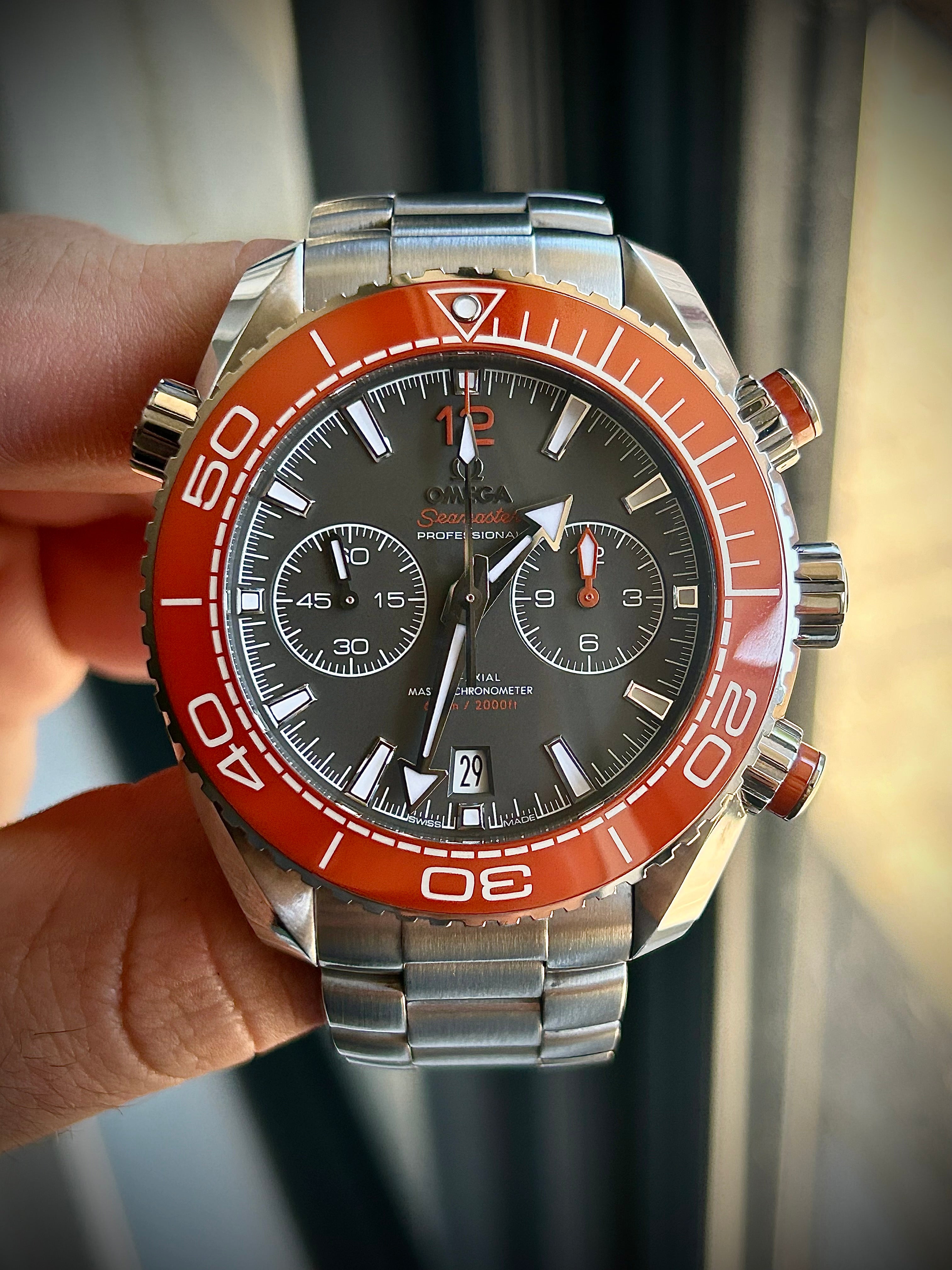 2022 OMEGA SEAMASTER PLANET OCEAN CO AXIAL CHRONOGRAPH 600M, 45.5MM, FULL SET, INC GST