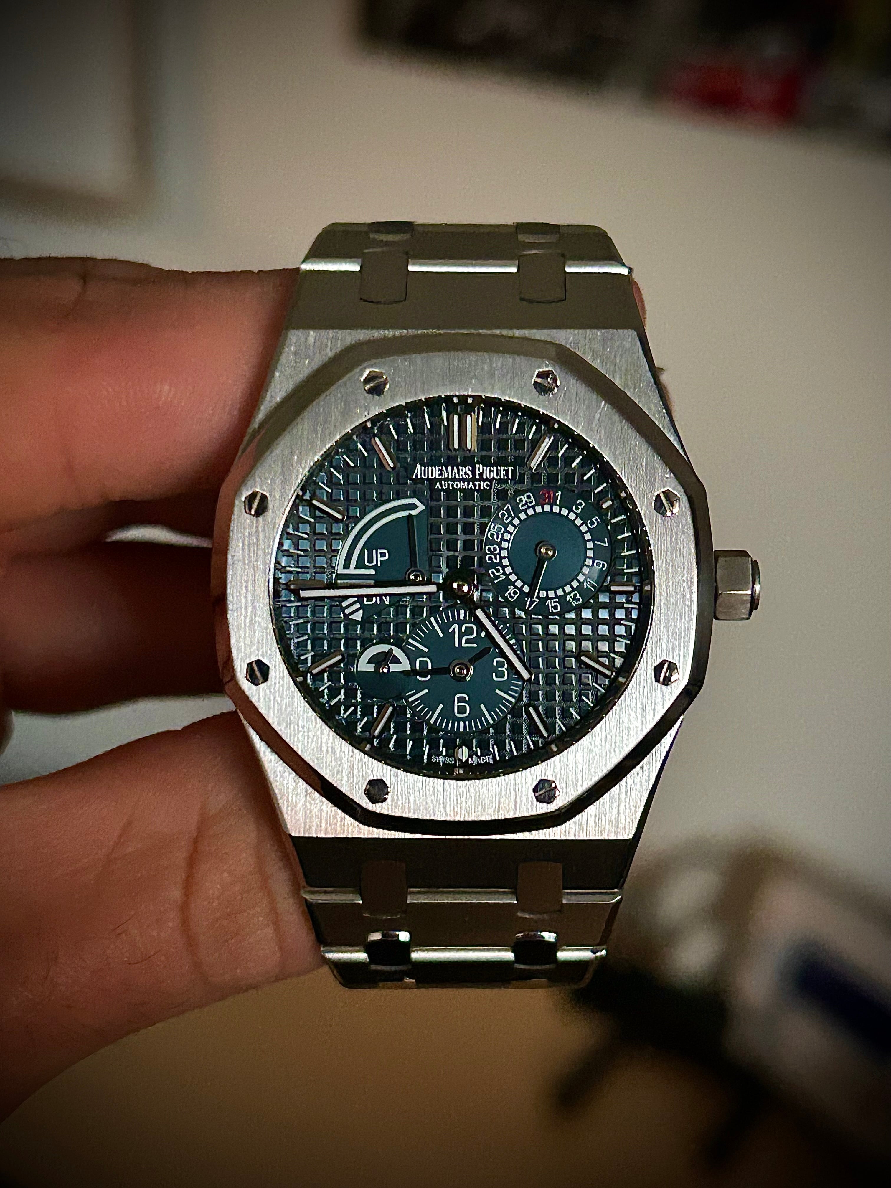 2017 AUDEMARS PIGUET ROYAL OAK DUAL TIME, BLUE DIAL, 26120ST, FULL SET, INC GST