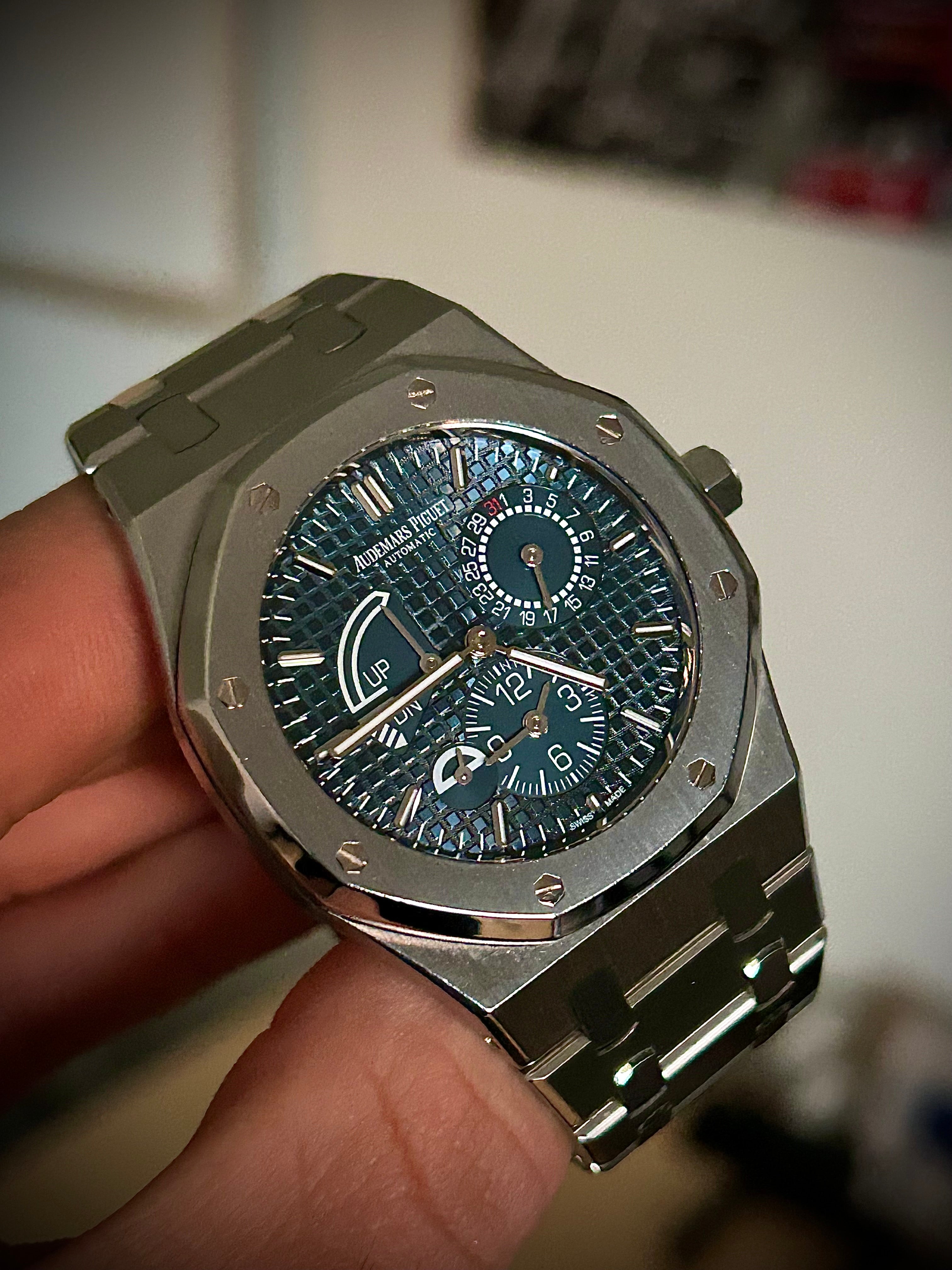 2017 AUDEMARS PIGUET ROYAL OAK DUAL TIME, BLUE DIAL, 26120ST, FULL SET, INC GST