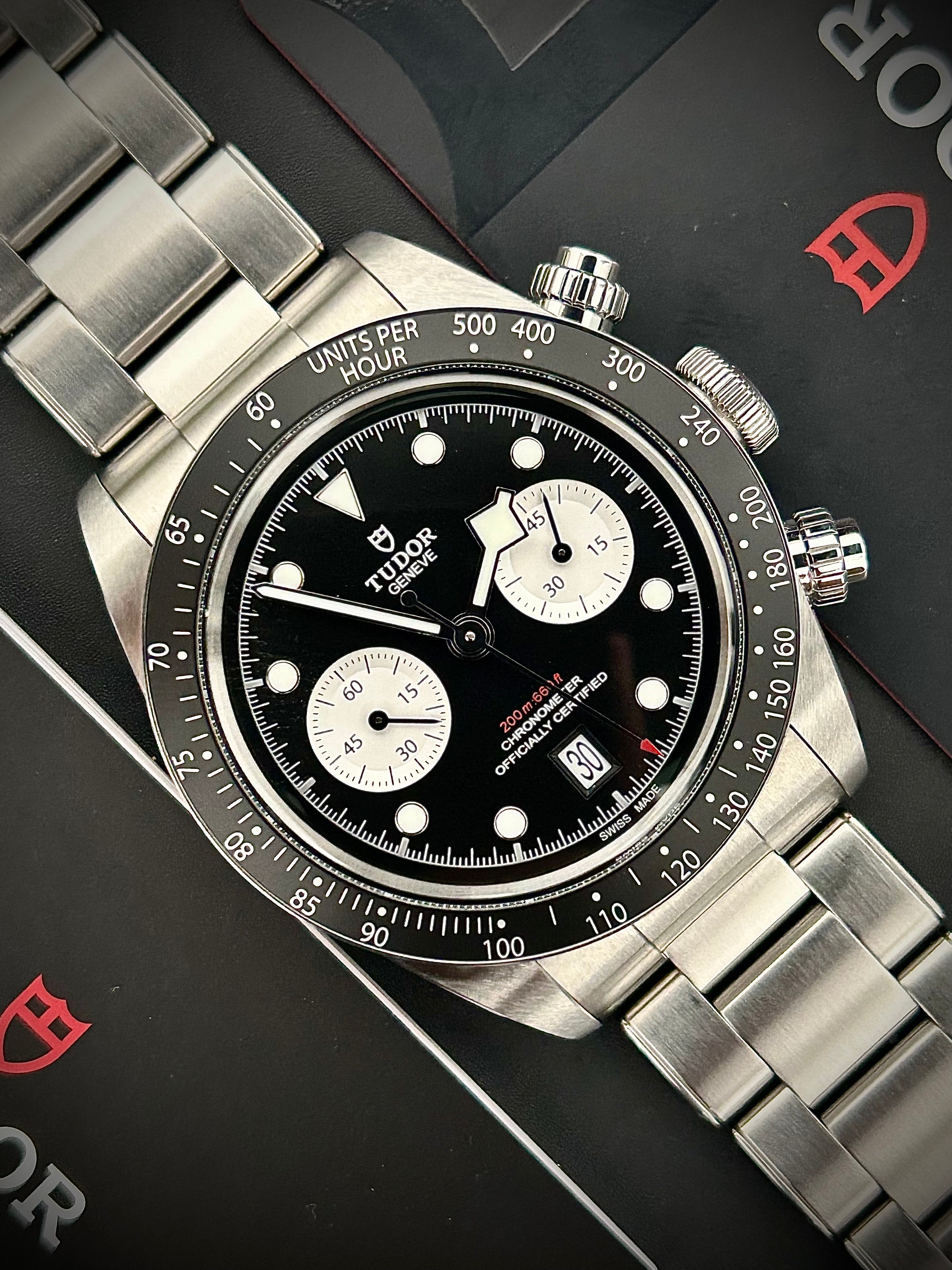 2022 TUDOR BLACK CHRONO REVERSE PANDA, FULL SET, INC GST