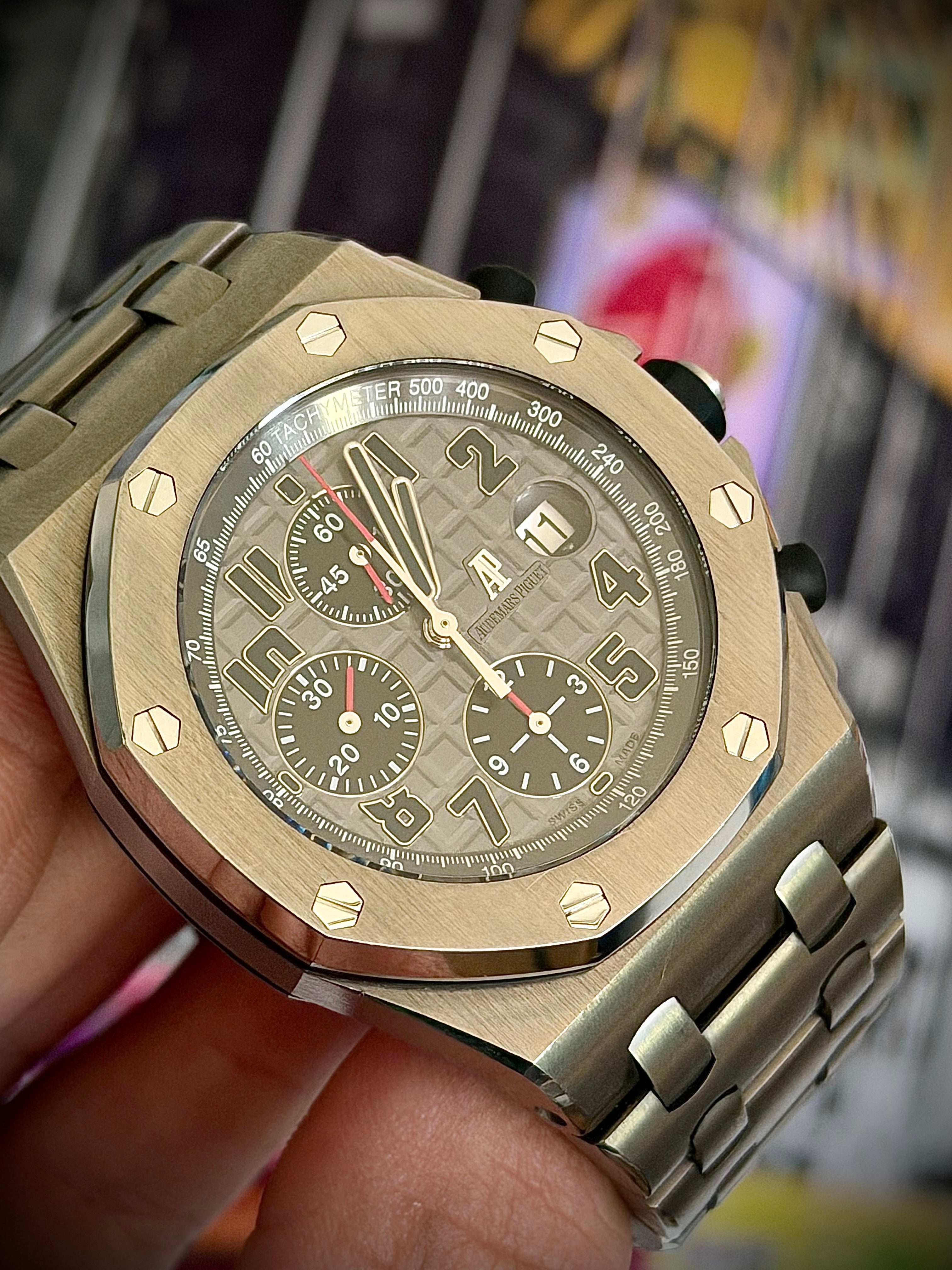 2013 AUDEMARS PIGUET ROYAL OAK OFFSHORE CHRONOGRAPH, 26170TI.OO.1000TI.01, TITANIUM BRACELET, FULL SET, INC GST