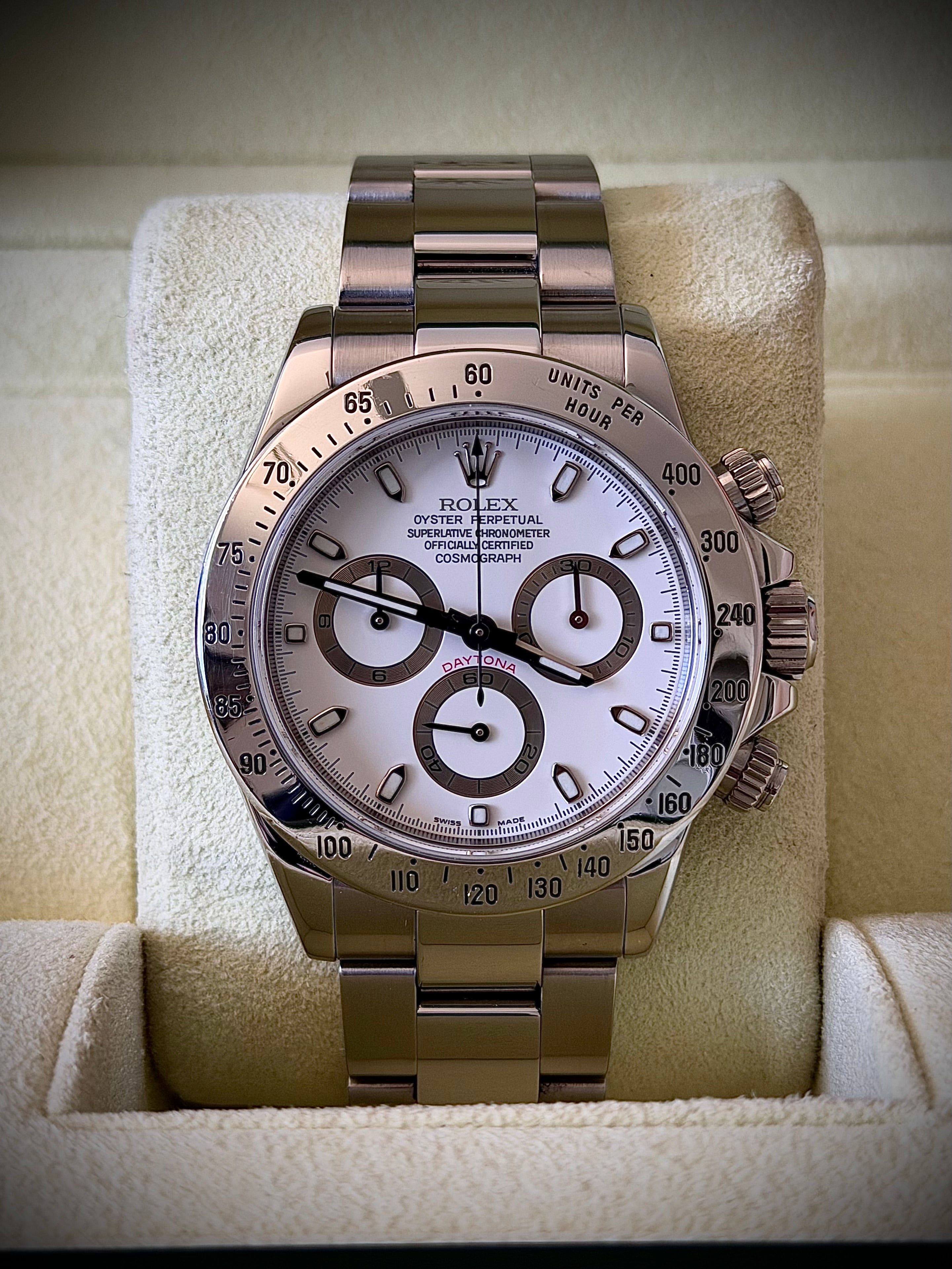 2006 ROLEX DAYTONA, 116520 WHITE DIAL, BOX & SERVICE PAPERS ONLY, INC GST