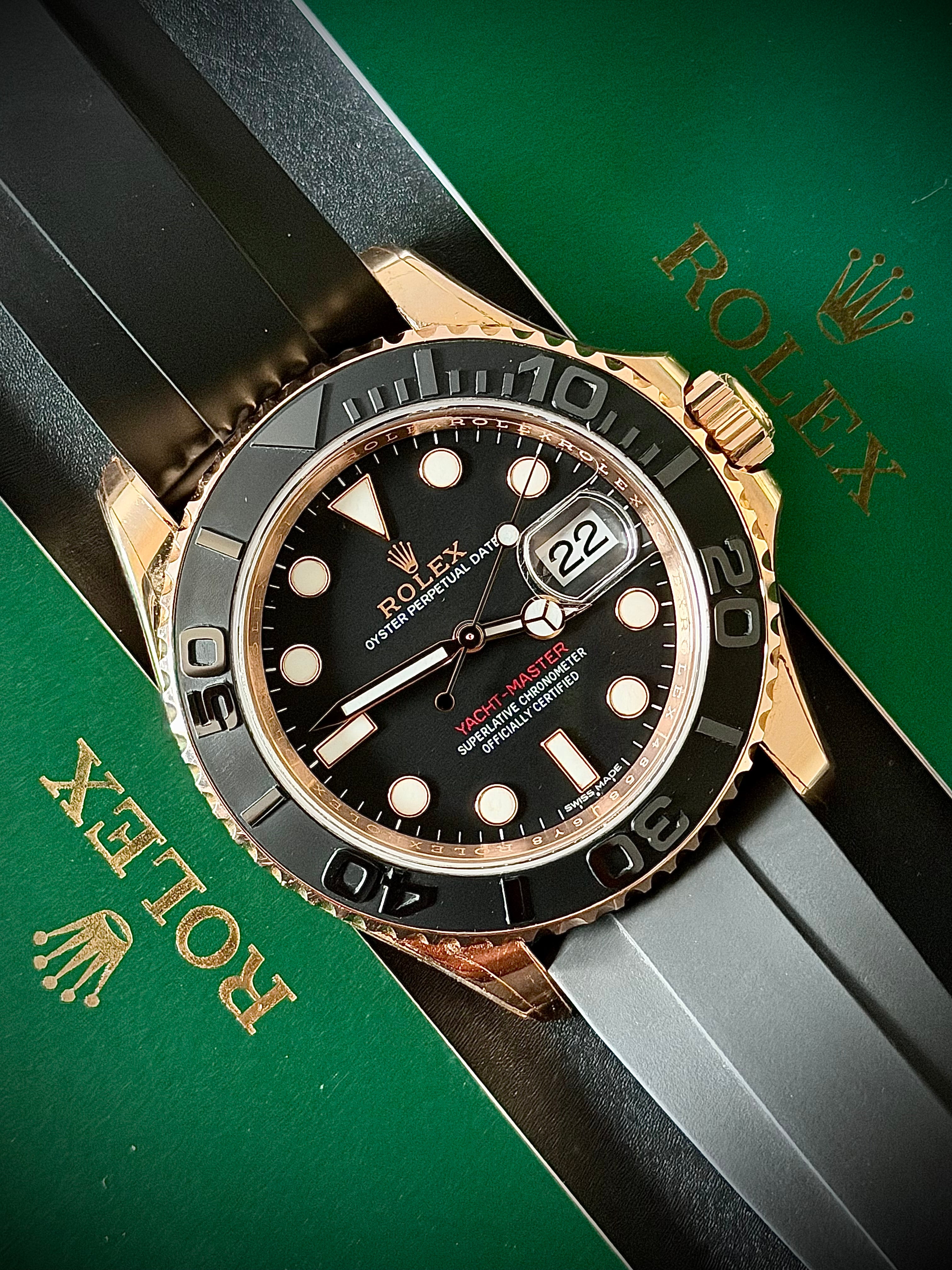 2017 ROLEX YACHT-MASTER 40 ROSE GOLD, 116655, FULL SET, INC GST