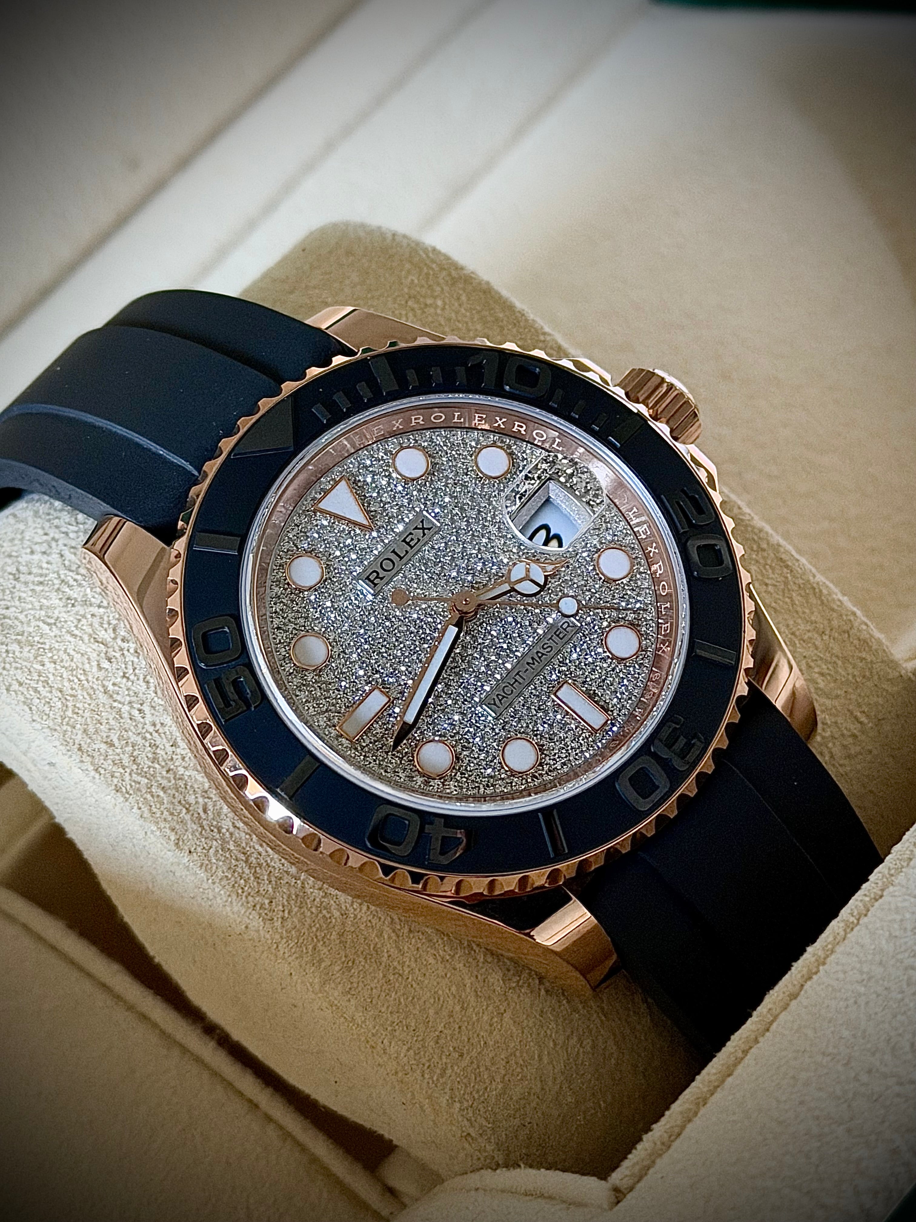 2019 ROLEX YACHT-MASTER 40, 116655, FACTORY PAVÉ DIAMOND DIAL, FULL SET, INC GST