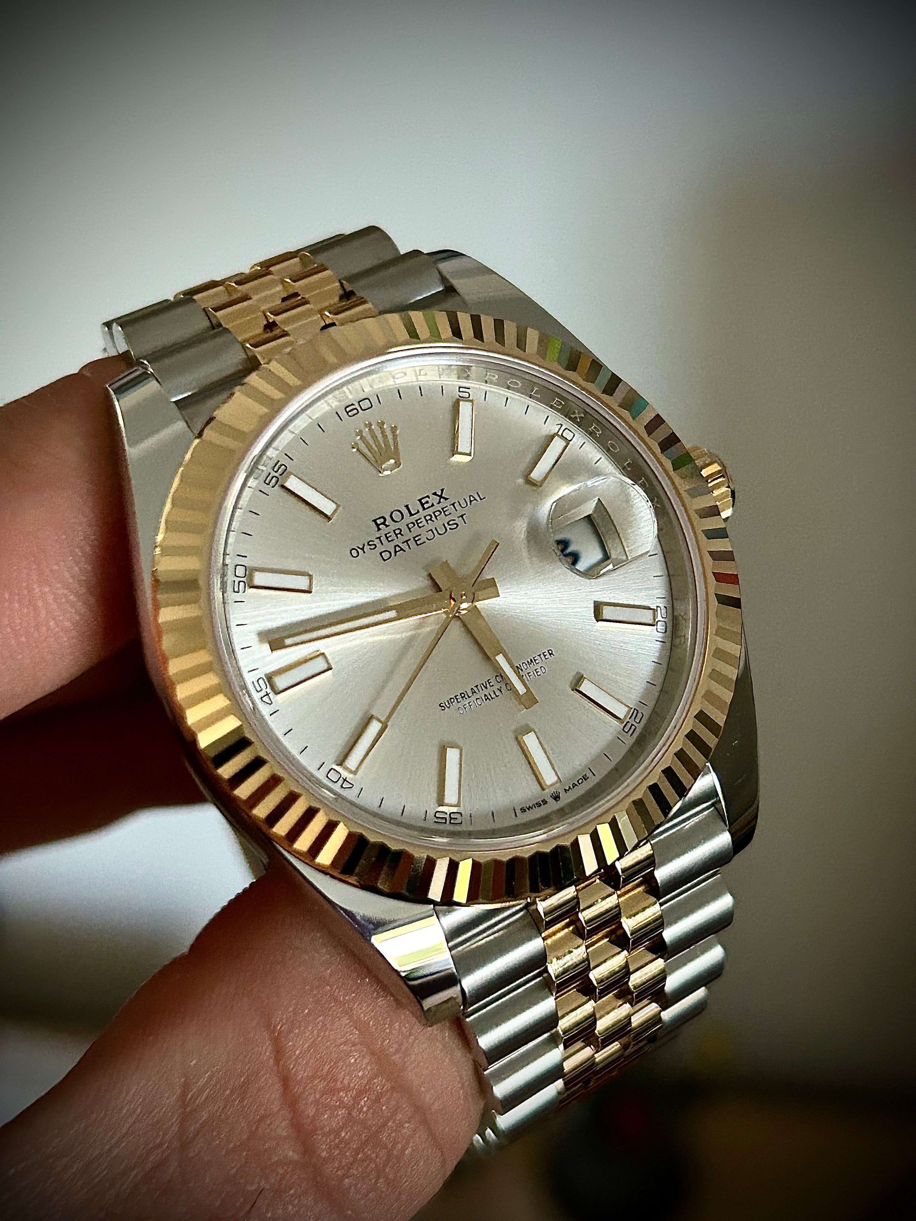 2025 ROLEX DATEJUST 41, SILVER DIAL, 126333, FULL SET, INC GST