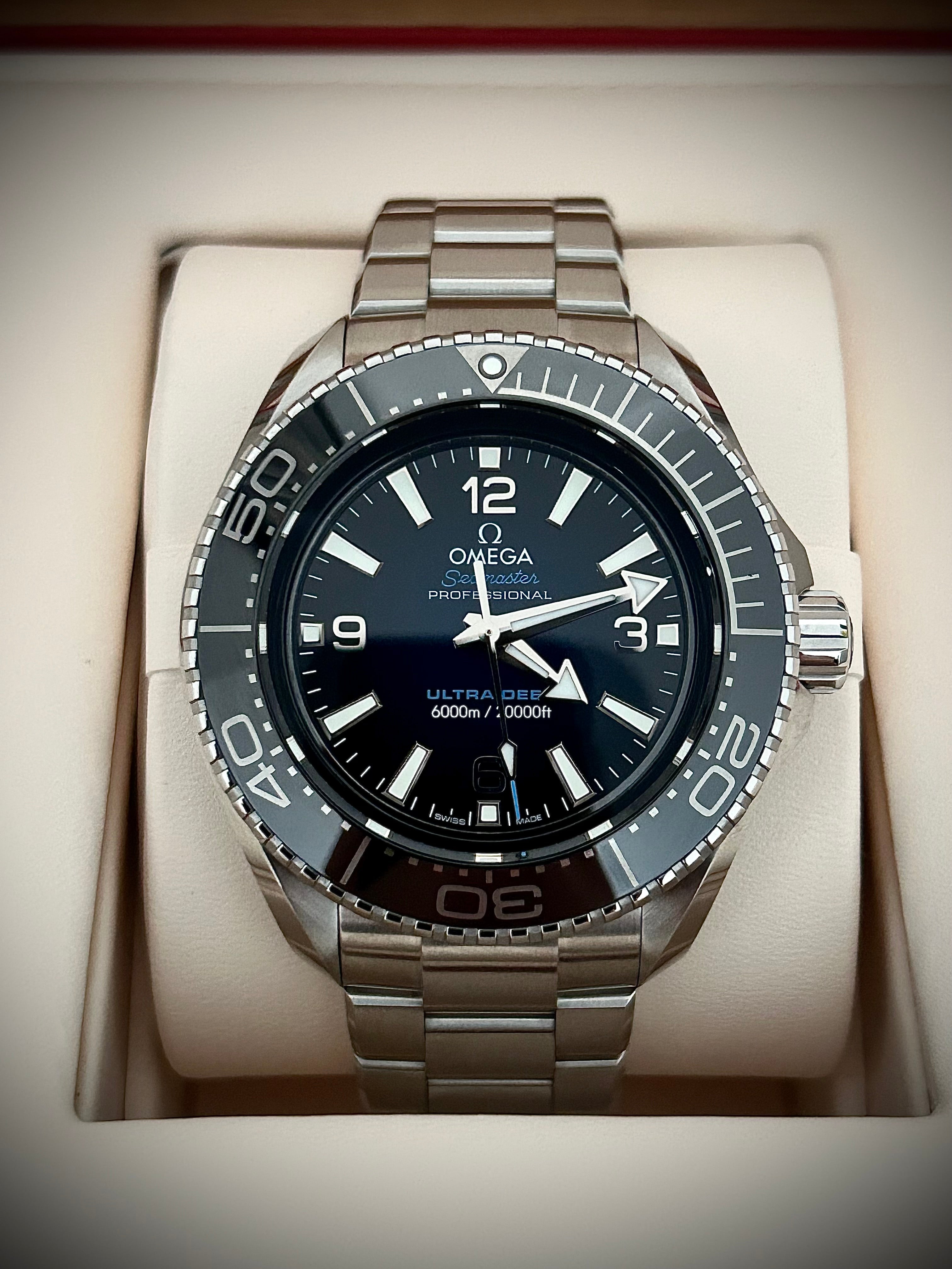 2022 OMEGA SEAMASTER PLANET OCEAN ULTRA DEEP, UNWORN, 6000M, FULL SET, INC GST