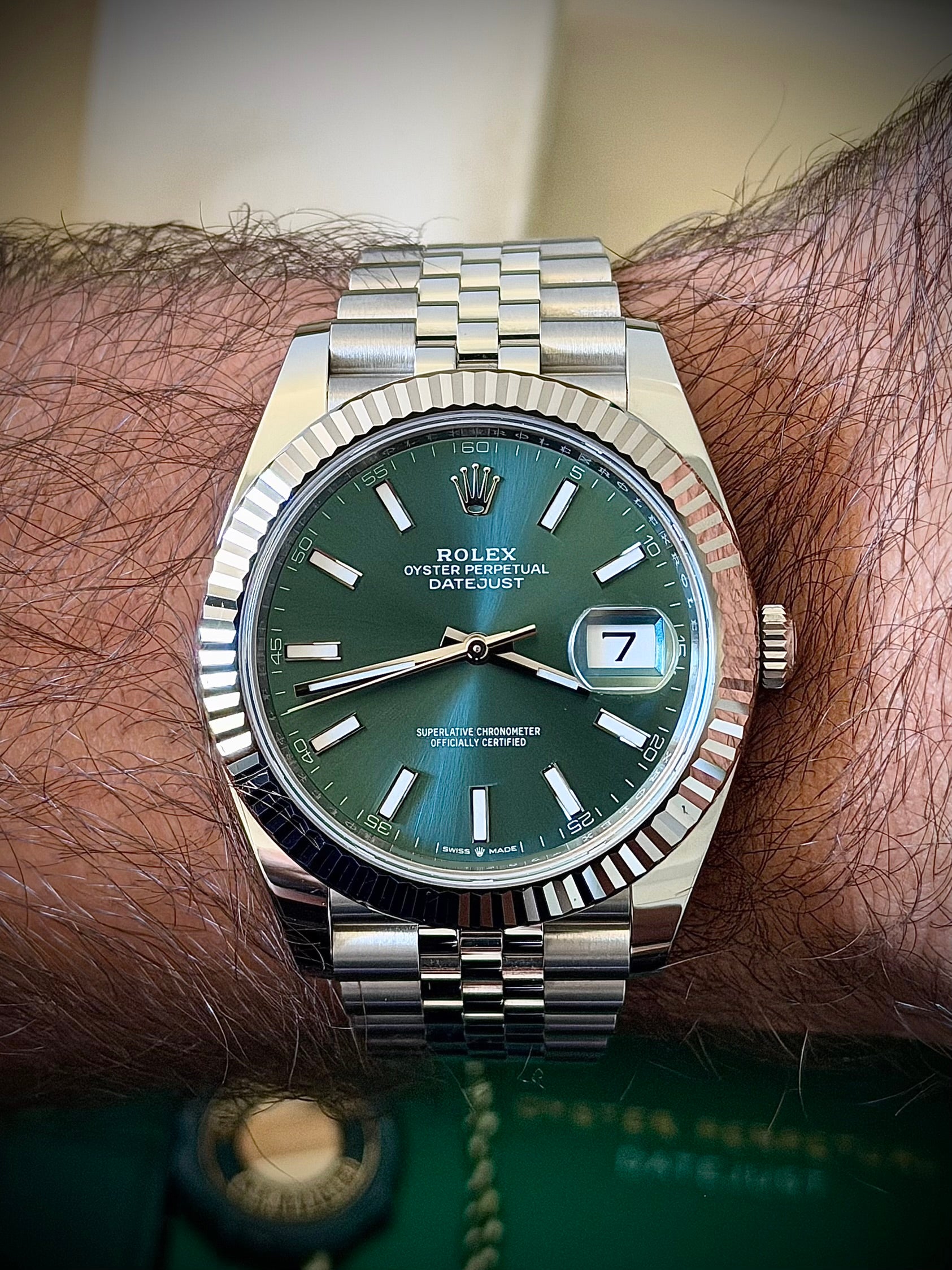 2025 ROLEX DATEJUST 41, MINT GREEN, 126334, FULL SET, INC GST