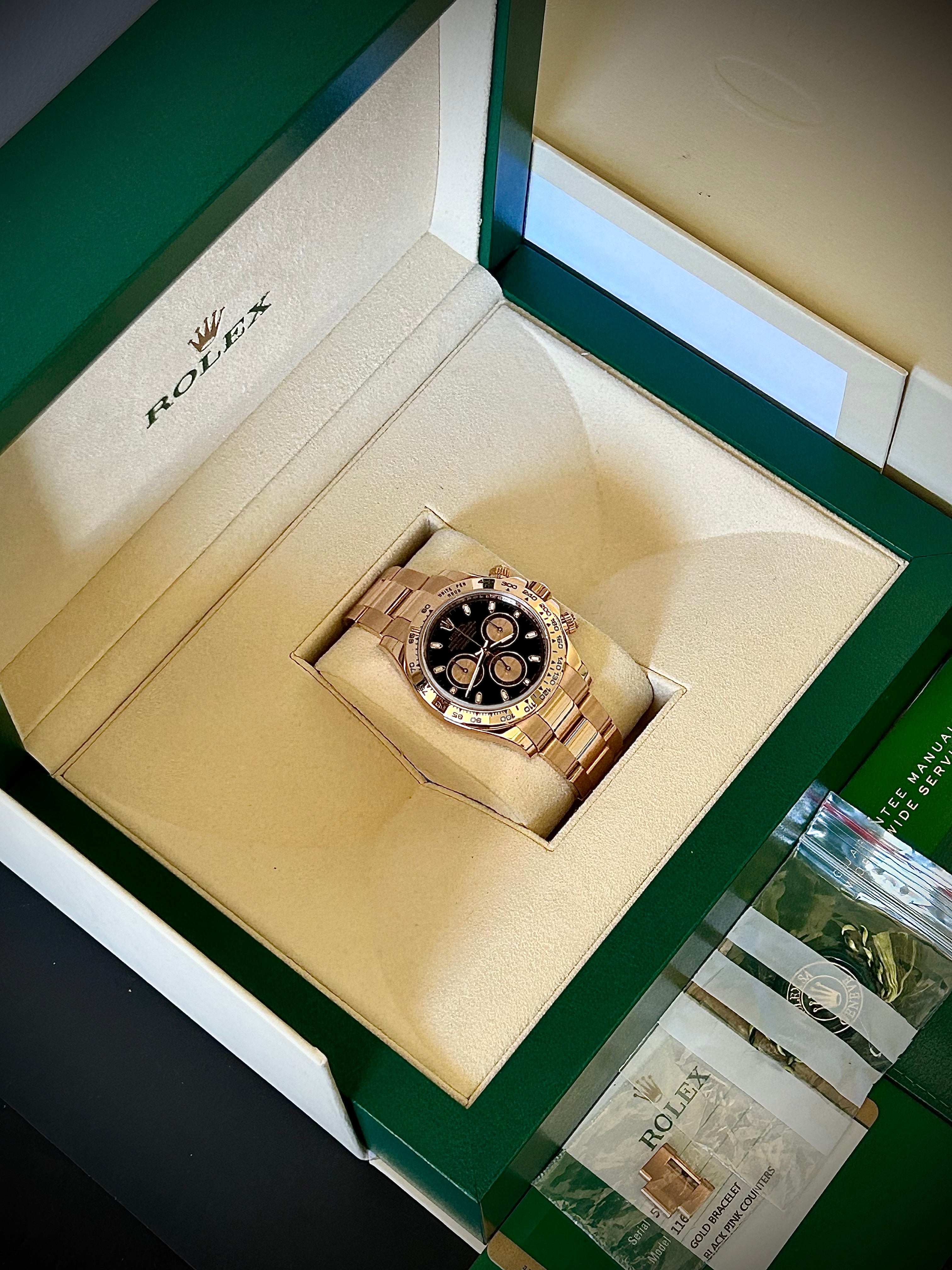 2016 ROLEX DAYTONA, FULL ROSE GOLD, 116505, FULL SET, INC GST