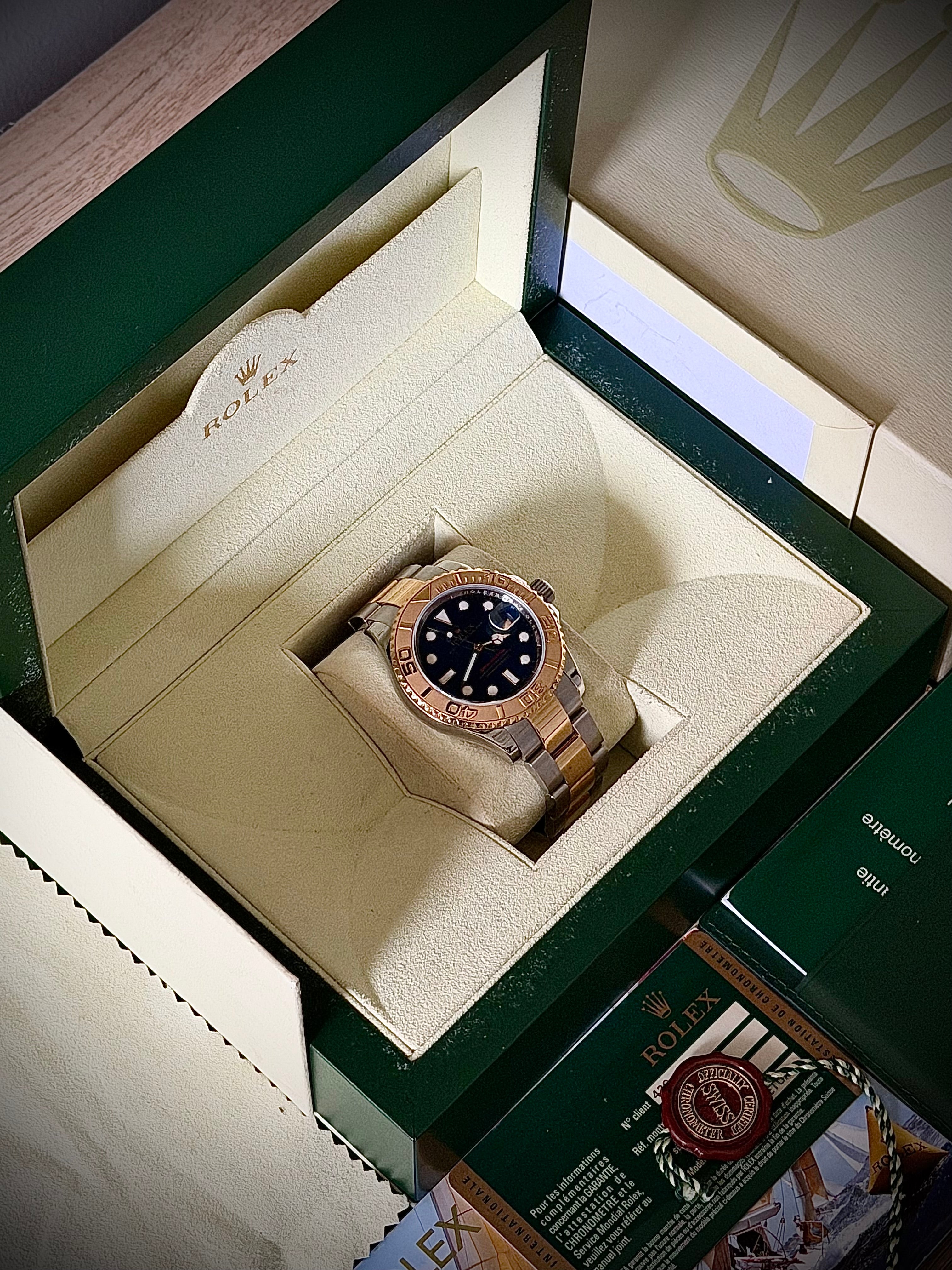 2008 ROLEX YACHT MASTER 40, 16623, BLUE DIAL, TWO-TONE, FULL SET, INC GST