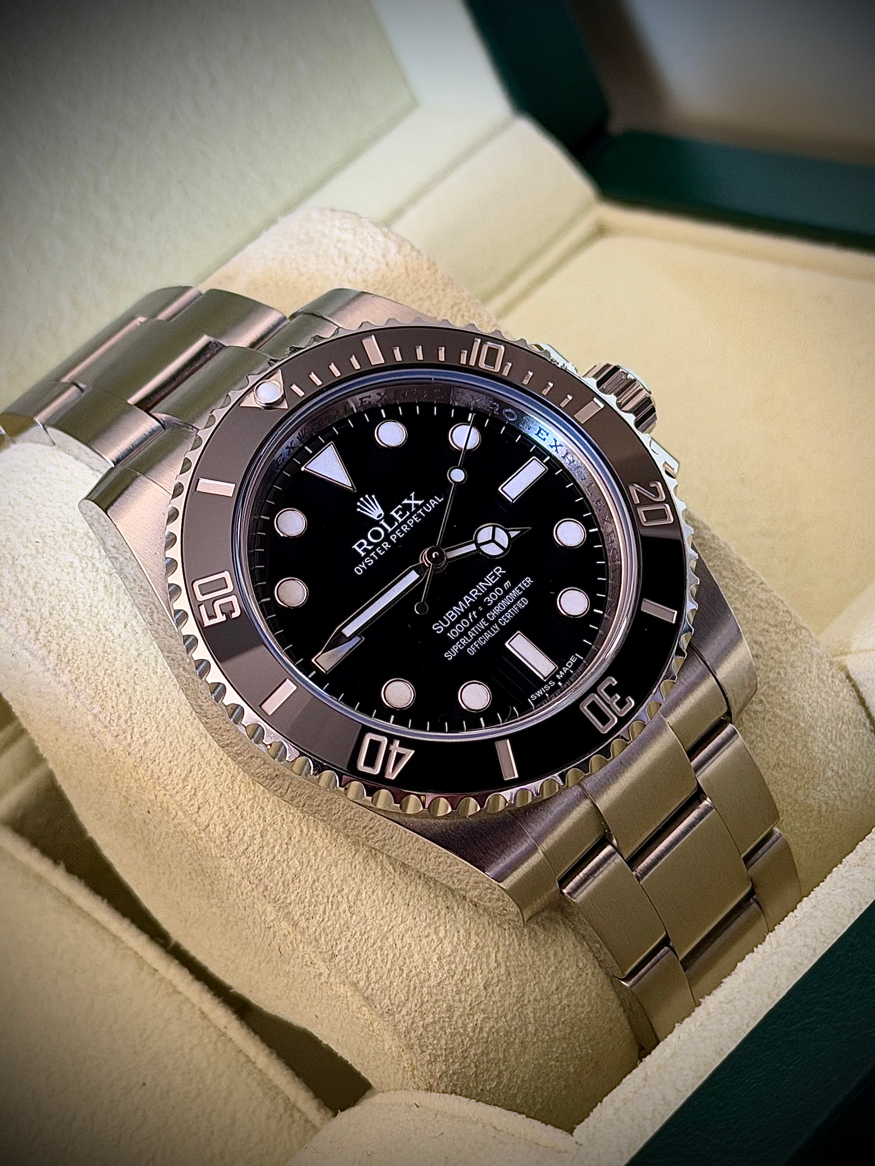 2014 ROLEX SUBMARINER NO DATE, 114060, BOX AND PAPERS, INC GST