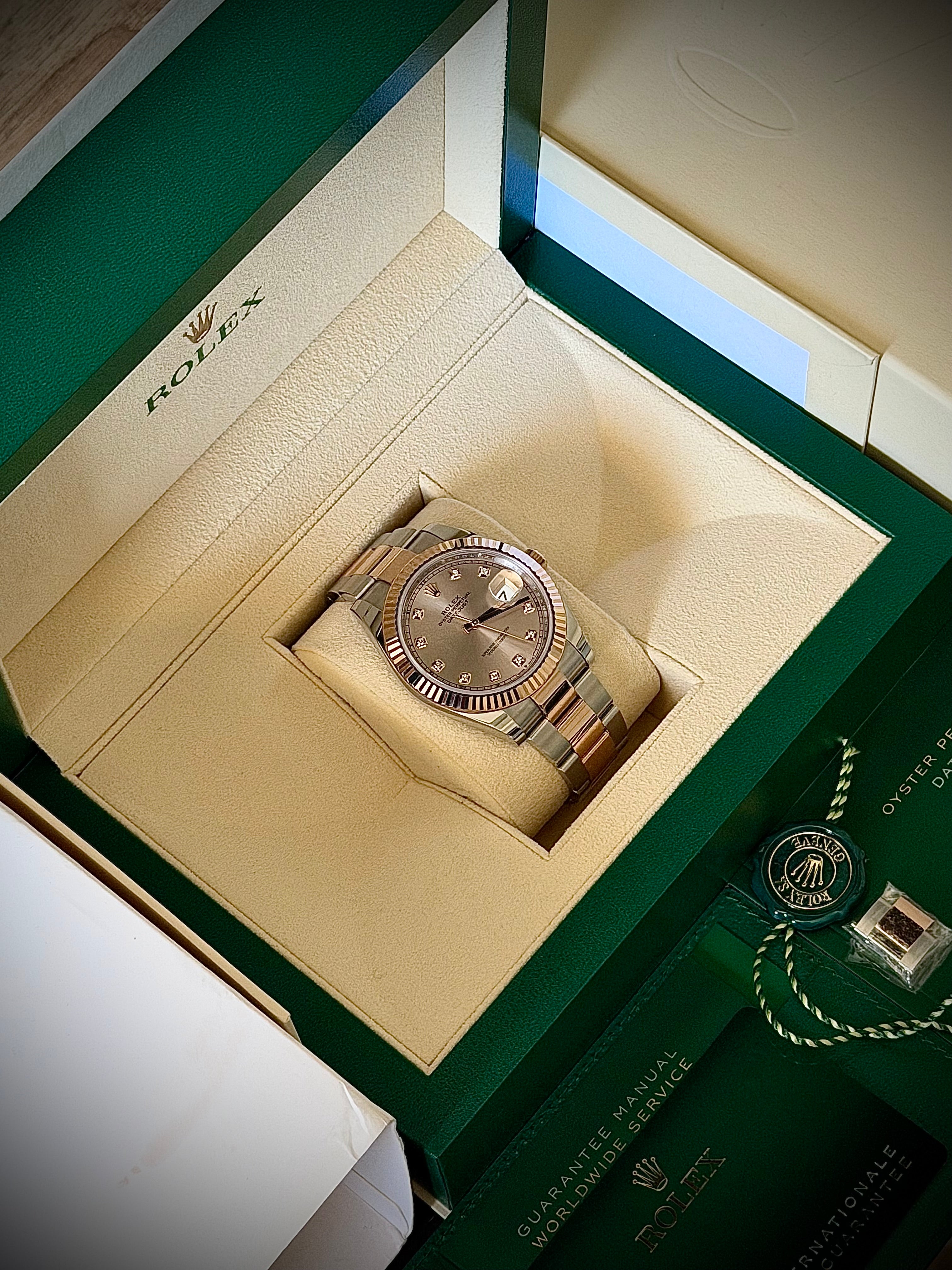 2024 ROLEX DATEJUST 41, SUNDUST DIAMOND DIAL, 126331, FULL SET, INC GST