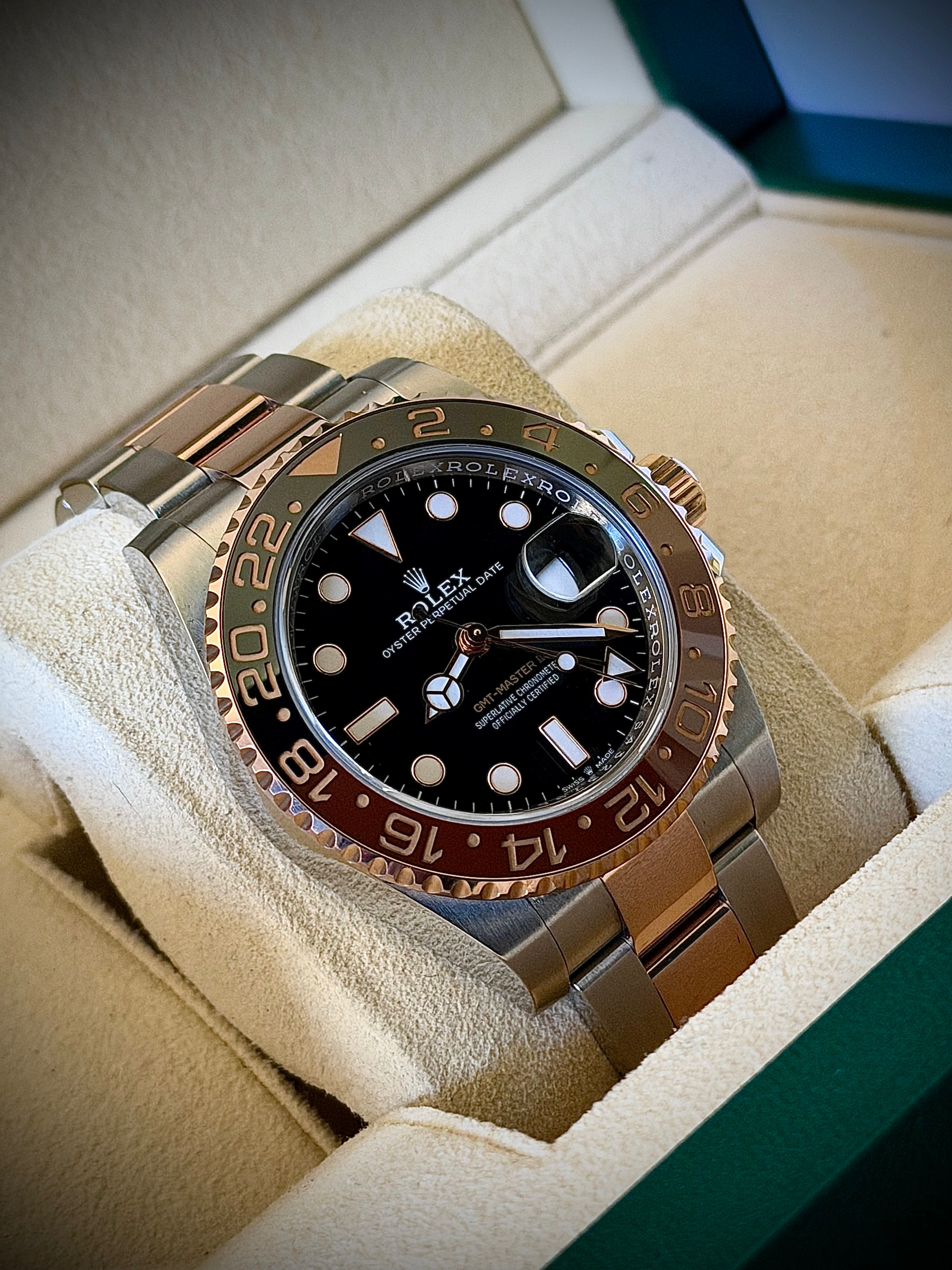 2018 ROLEX GMT MASTER II, ROOTBEER, 126711CHNR, FULL SET, INC GST
