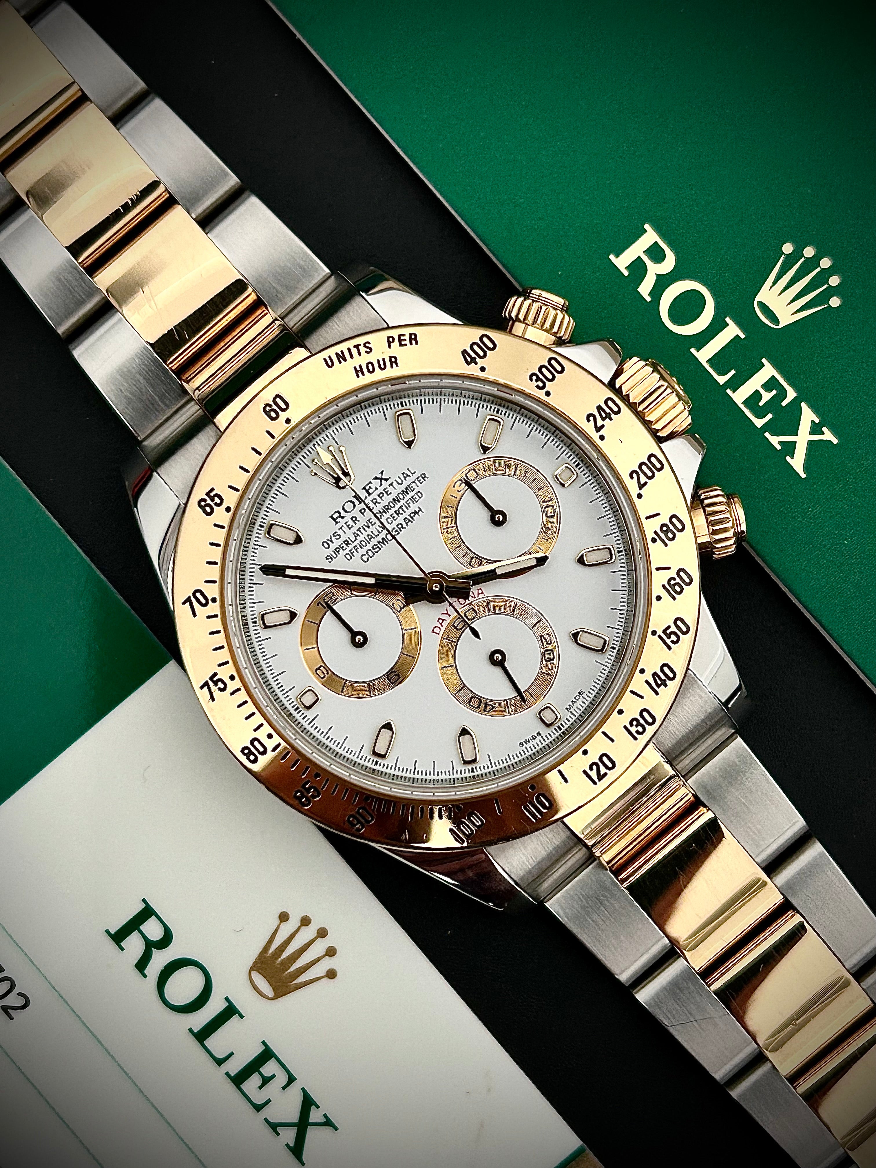 2017 ROLEX COSMOGRAPH DAYTONA TWO TONE, WHITE DIAL, 116523, FULL SET, INC GST