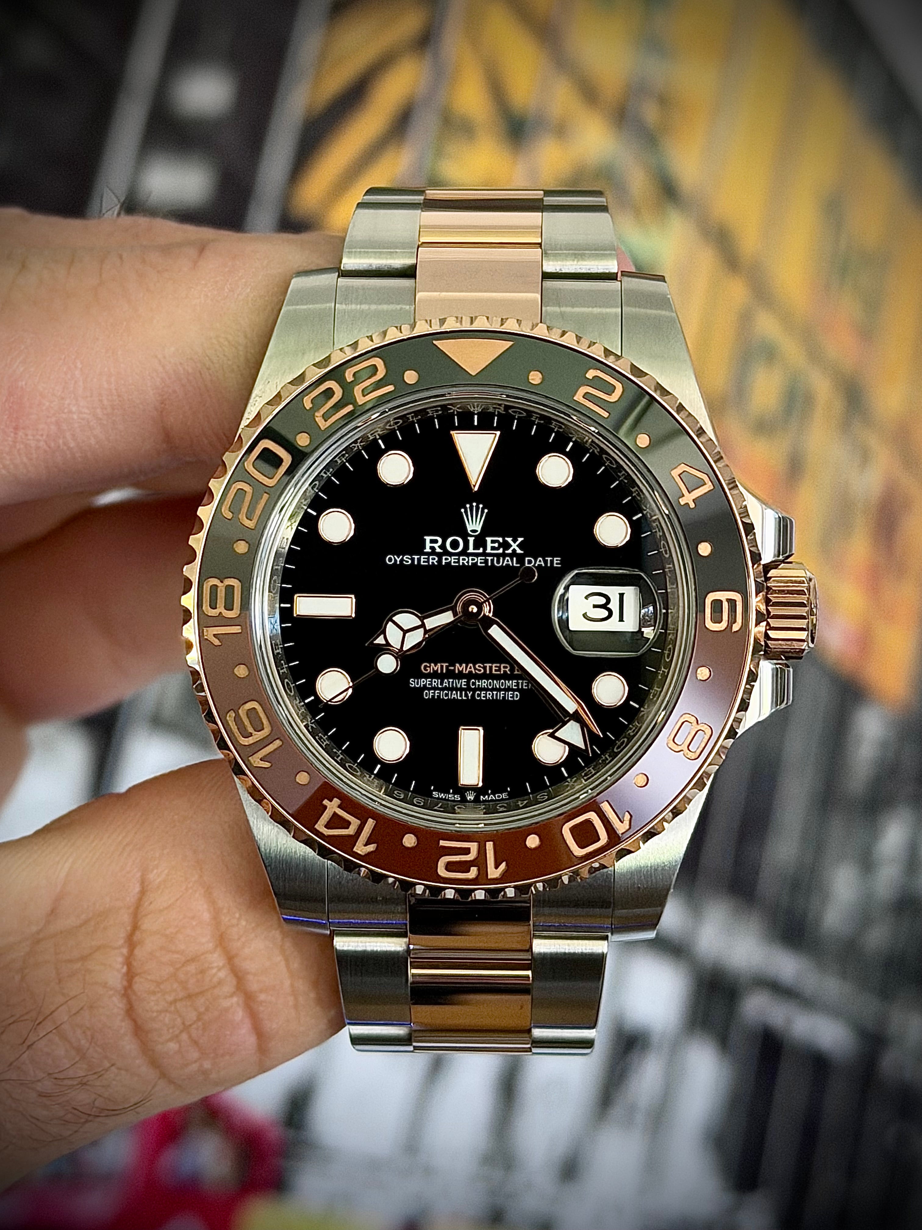 2018 ROLEX GMT MASTER II, ROOTBEER, 126711CHNR, FULL SET, INC GST