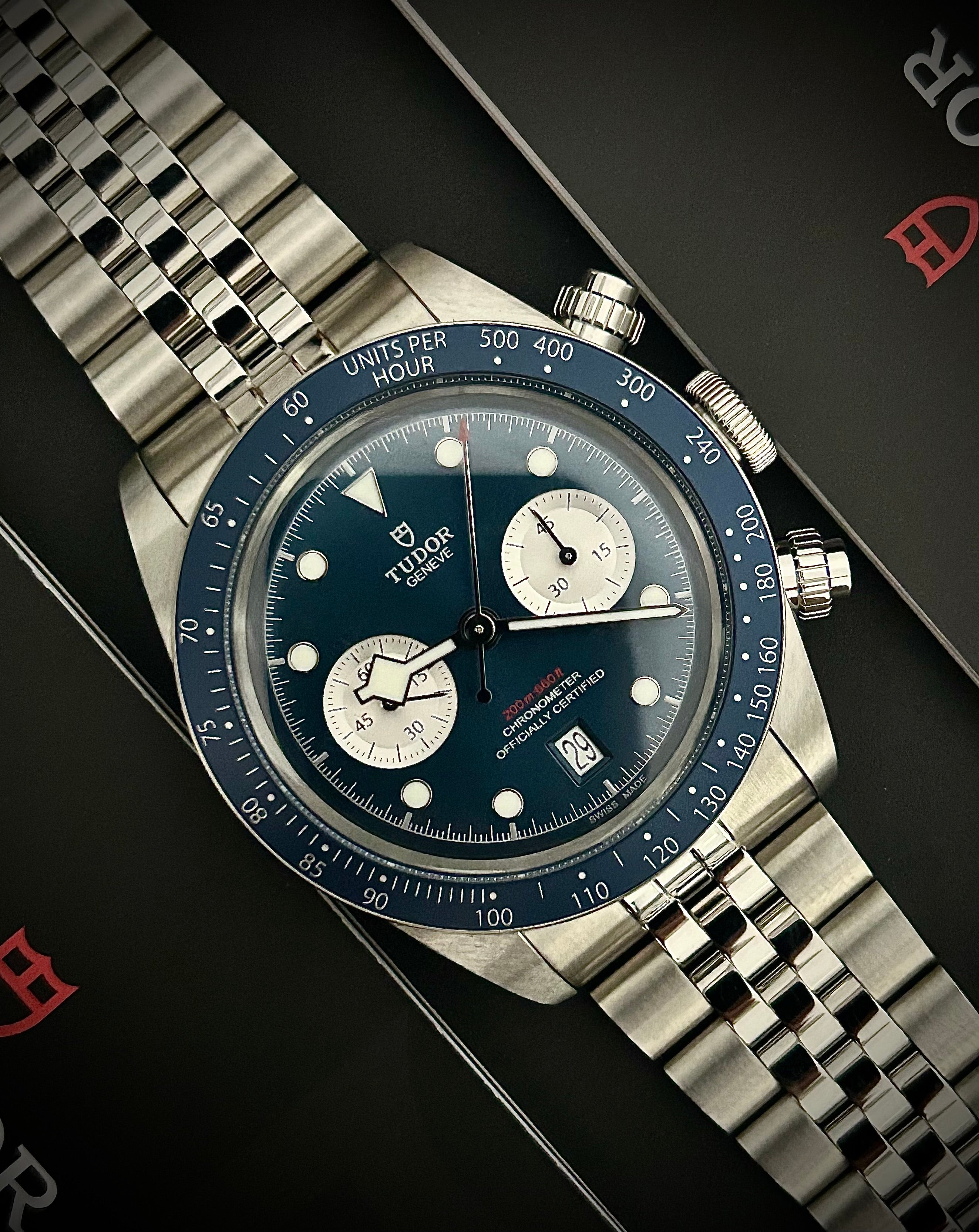 2024 TUDOR BLACK CHRONO BLUE BOUTIQUE EDITION, FULL SET, INC GST