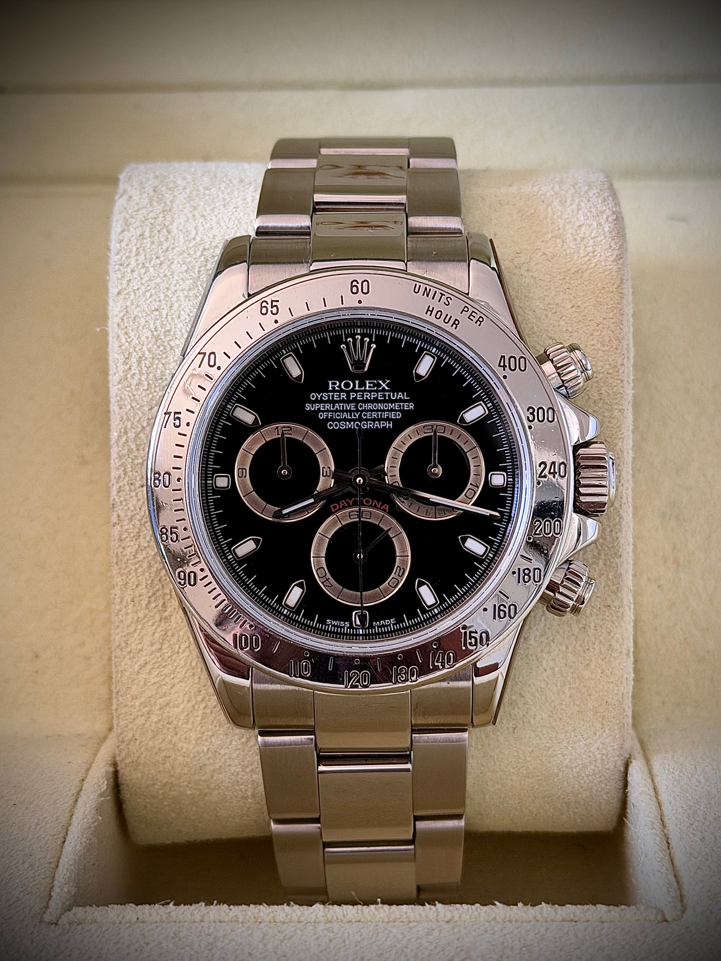 2004 ROLEX COSMOGRAPH DAYTONA, FULLY STICKERED, 116520, BOX AND BOOKLETS, INC GST