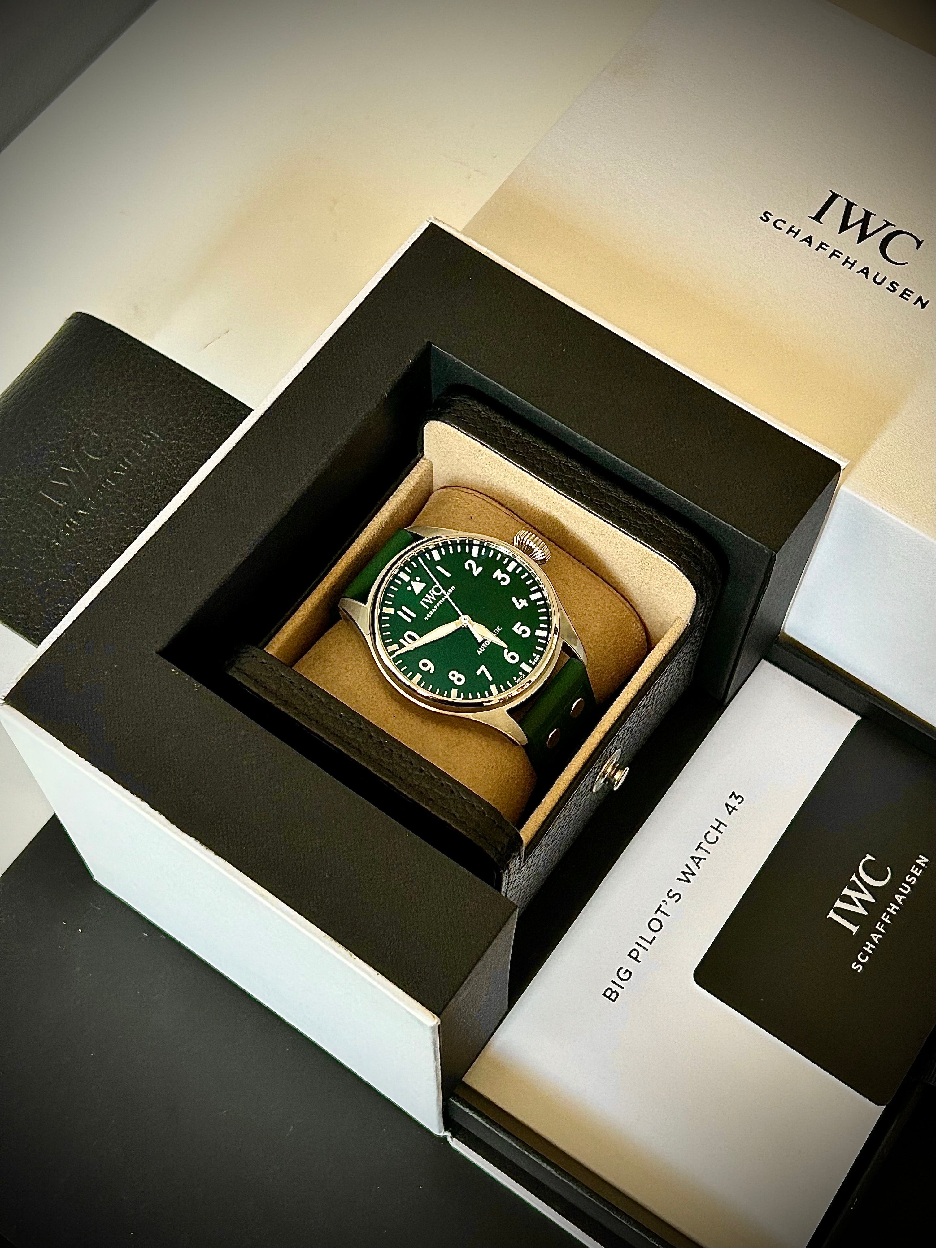 2022 IWC BIG PILOTS WATCH 43, GREEN DIAL, IW329306, FULL SET, INC GST