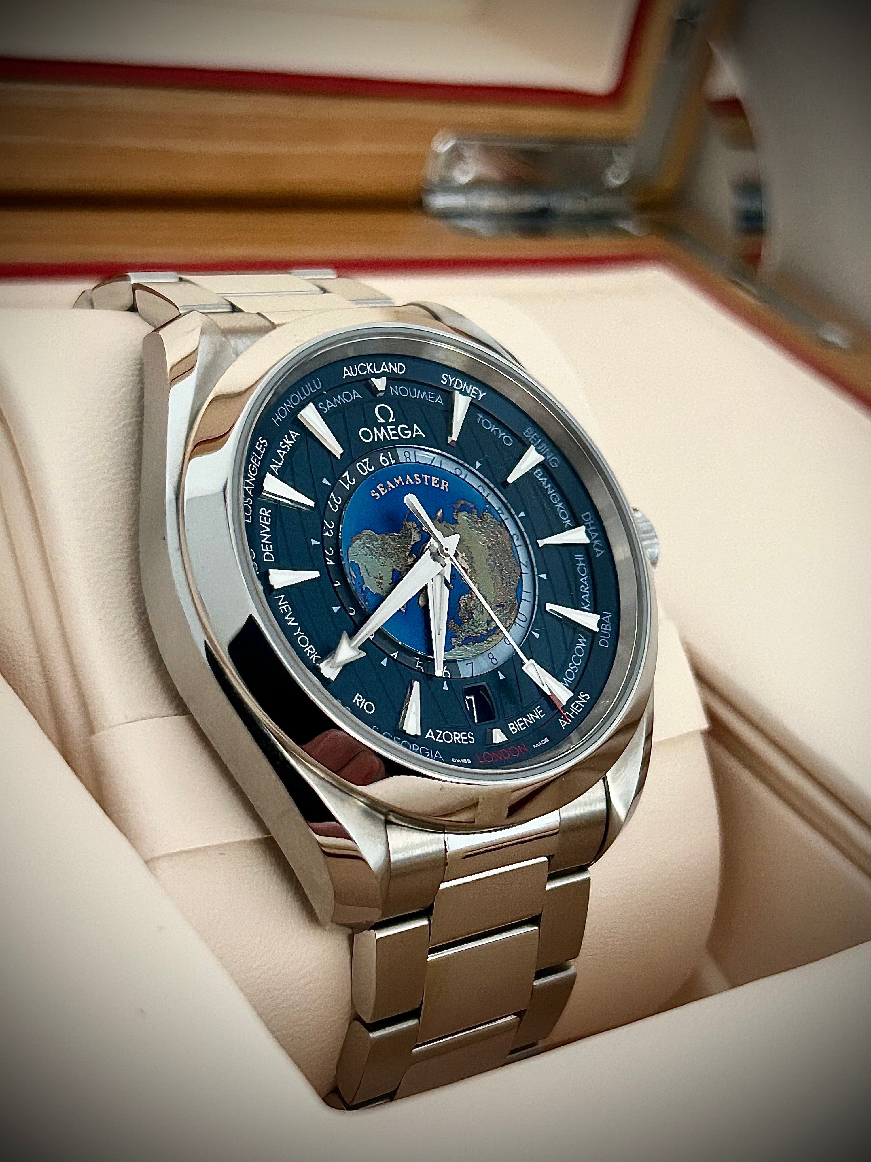 2023 OMEGA SEAMASTER AQUA TERRA WORLD TIMER, FULL SET, INC GST