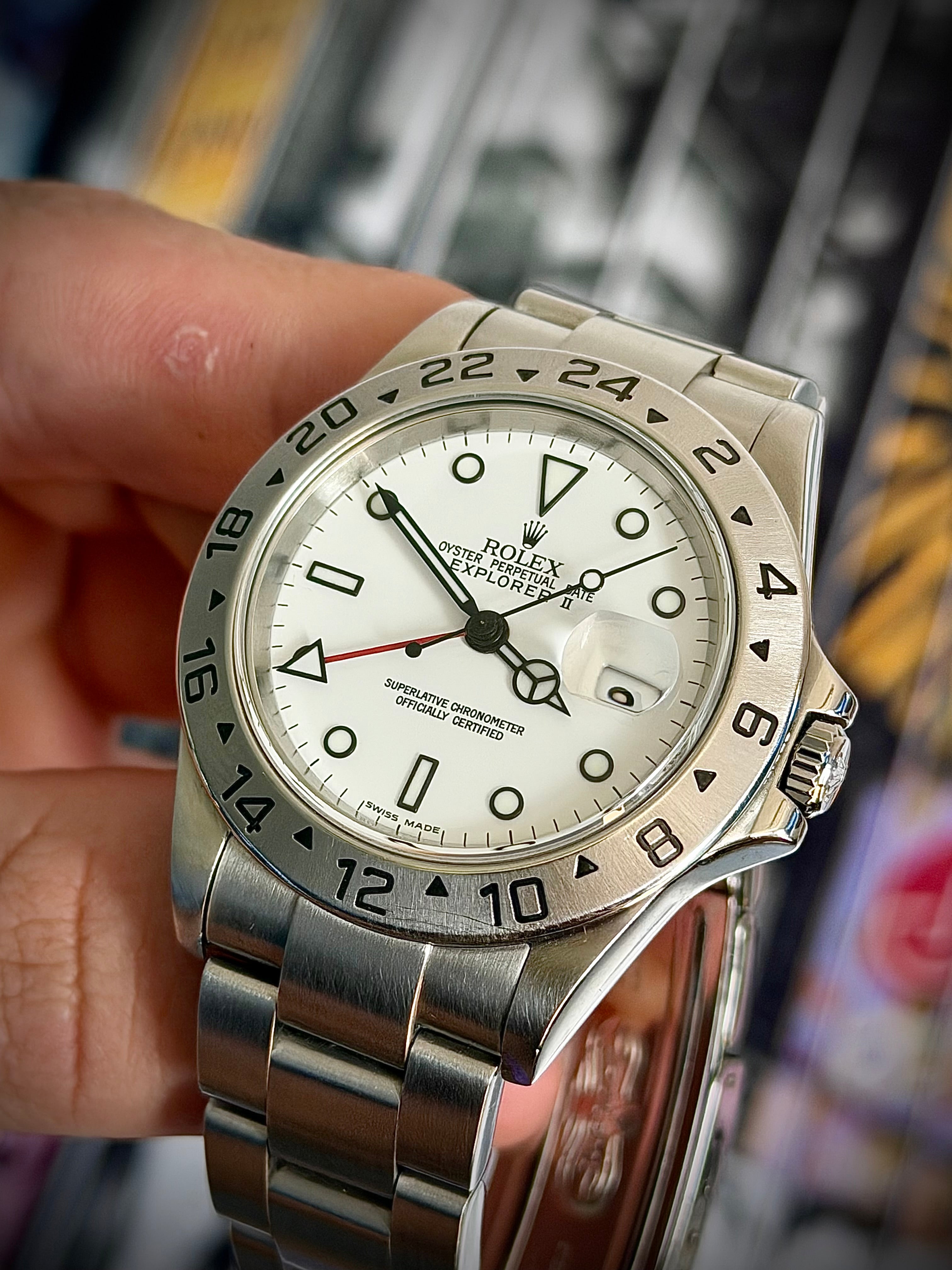 2004 ROLEX EXPLORER II “POLAR”, 16570, NO-HOLES CASE, BOX & BOOKLETS, INC GST