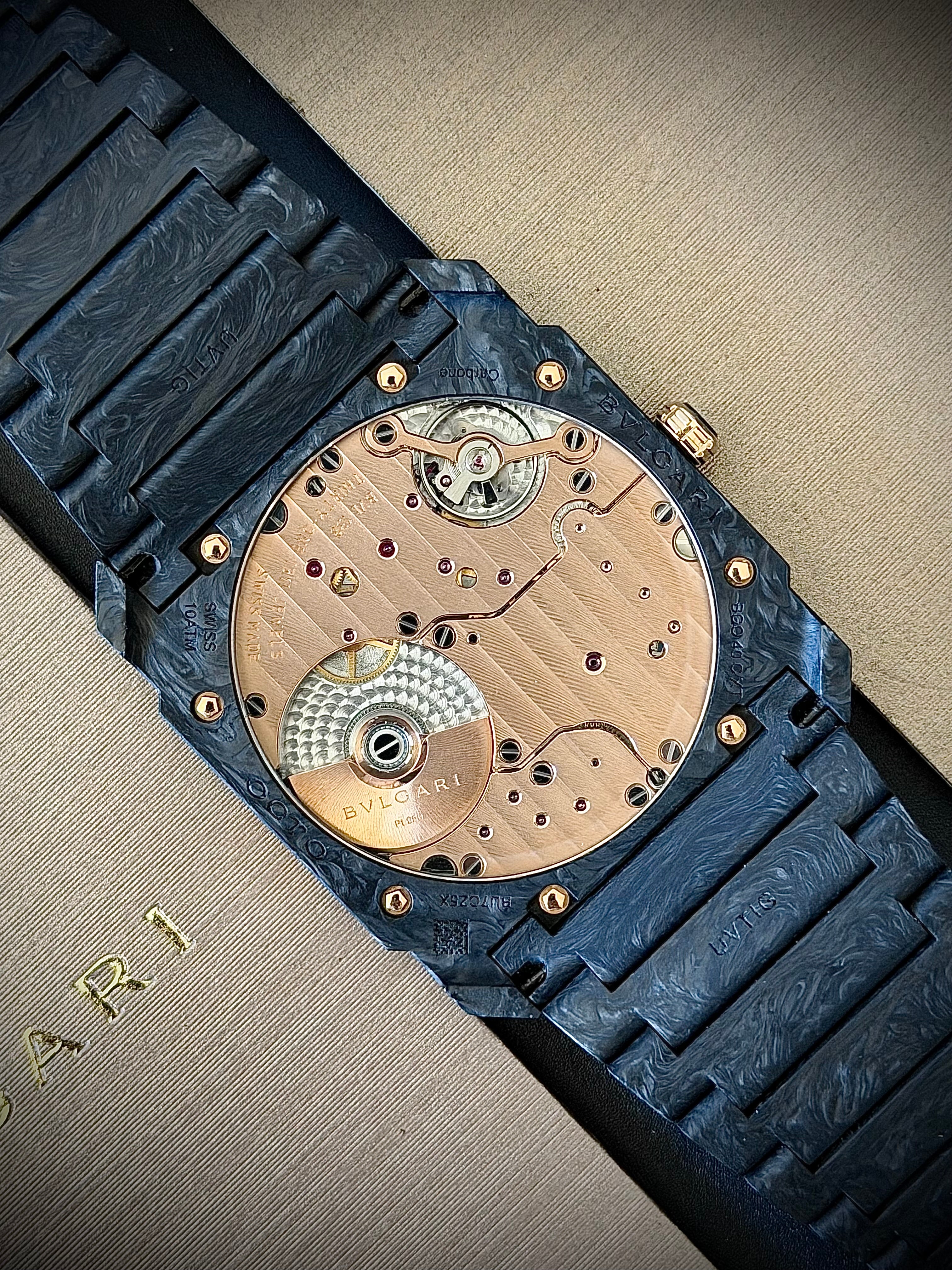 2023 BVLGARI OCTO FINISSIMO CARBON GOLD, 103779, FULL SET, INC GST