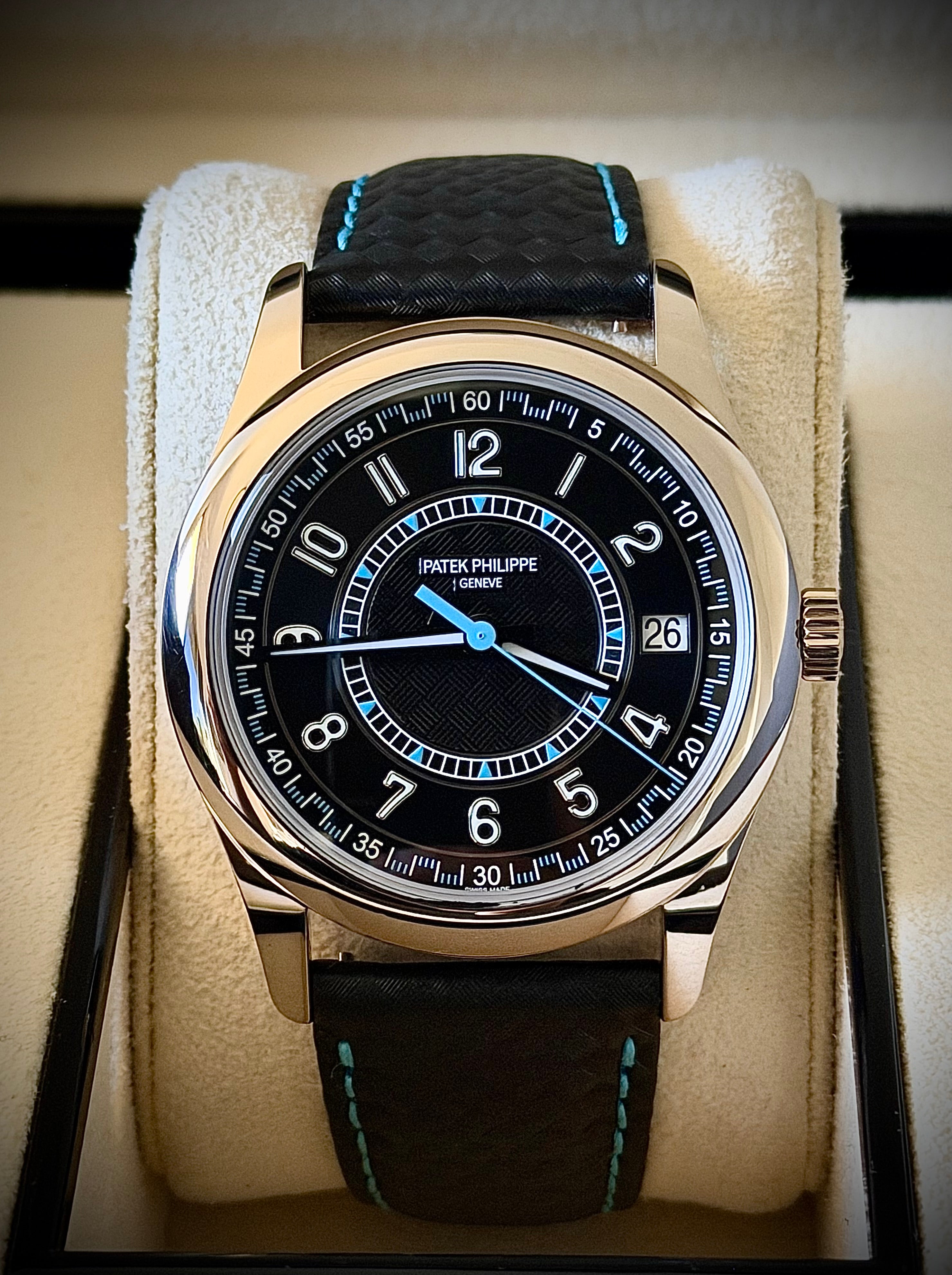2024 PATEK PHILIPPE CALATRAVA, 6007G-011, BLACK & BLUE, FULL SET, INC GST