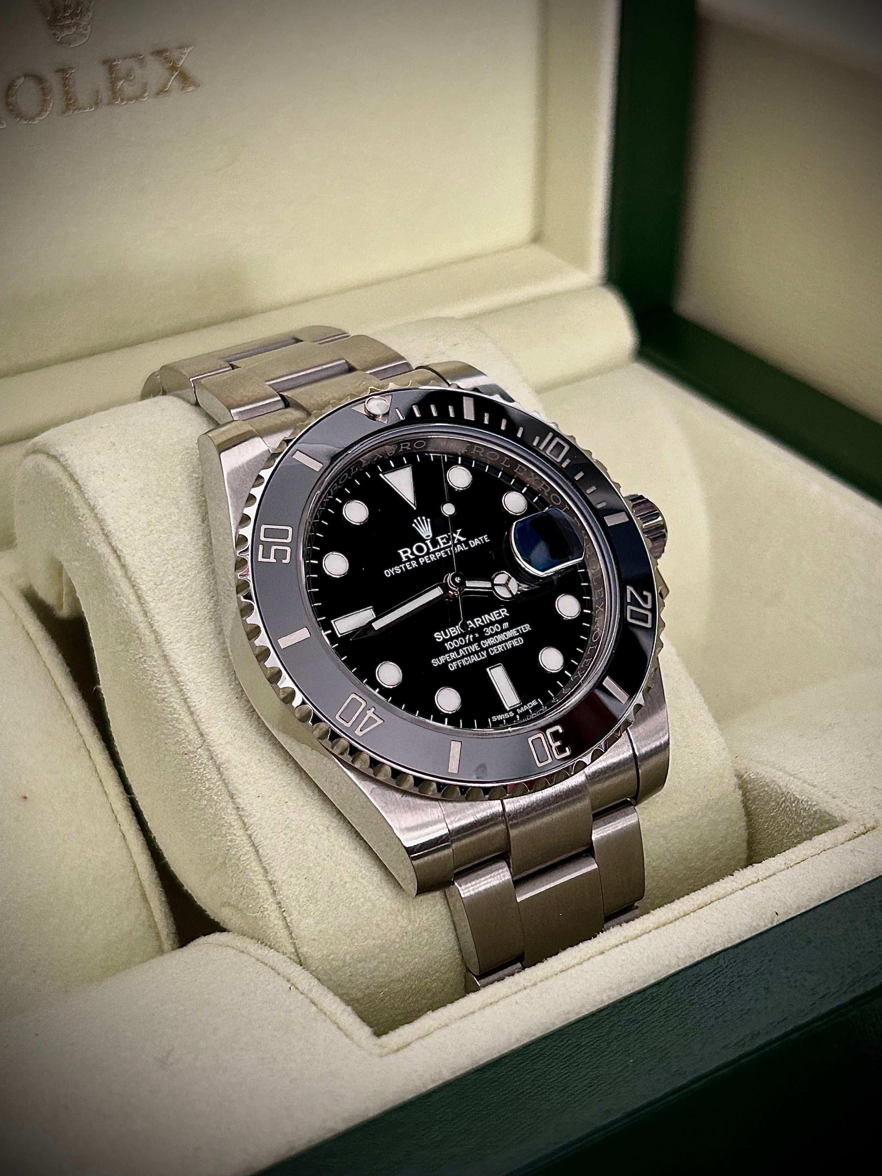 2016 ROLEX SUBMARINER DATE 116610LN, BOX AND PAPERS, WITH RSC, INC GST