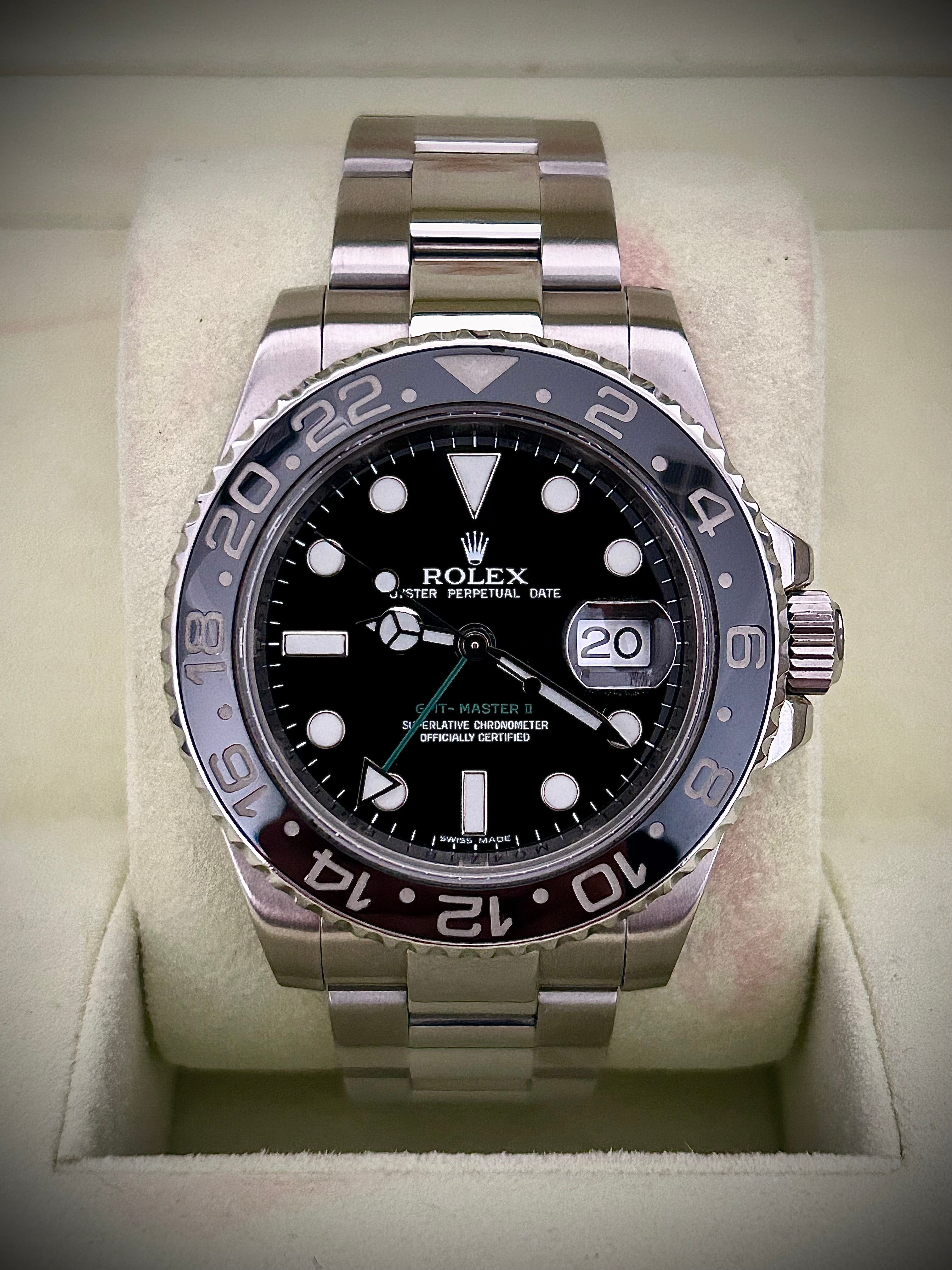 2007 ROLEX GMT MASTER II, 116710LN, FULL SET, INC GST