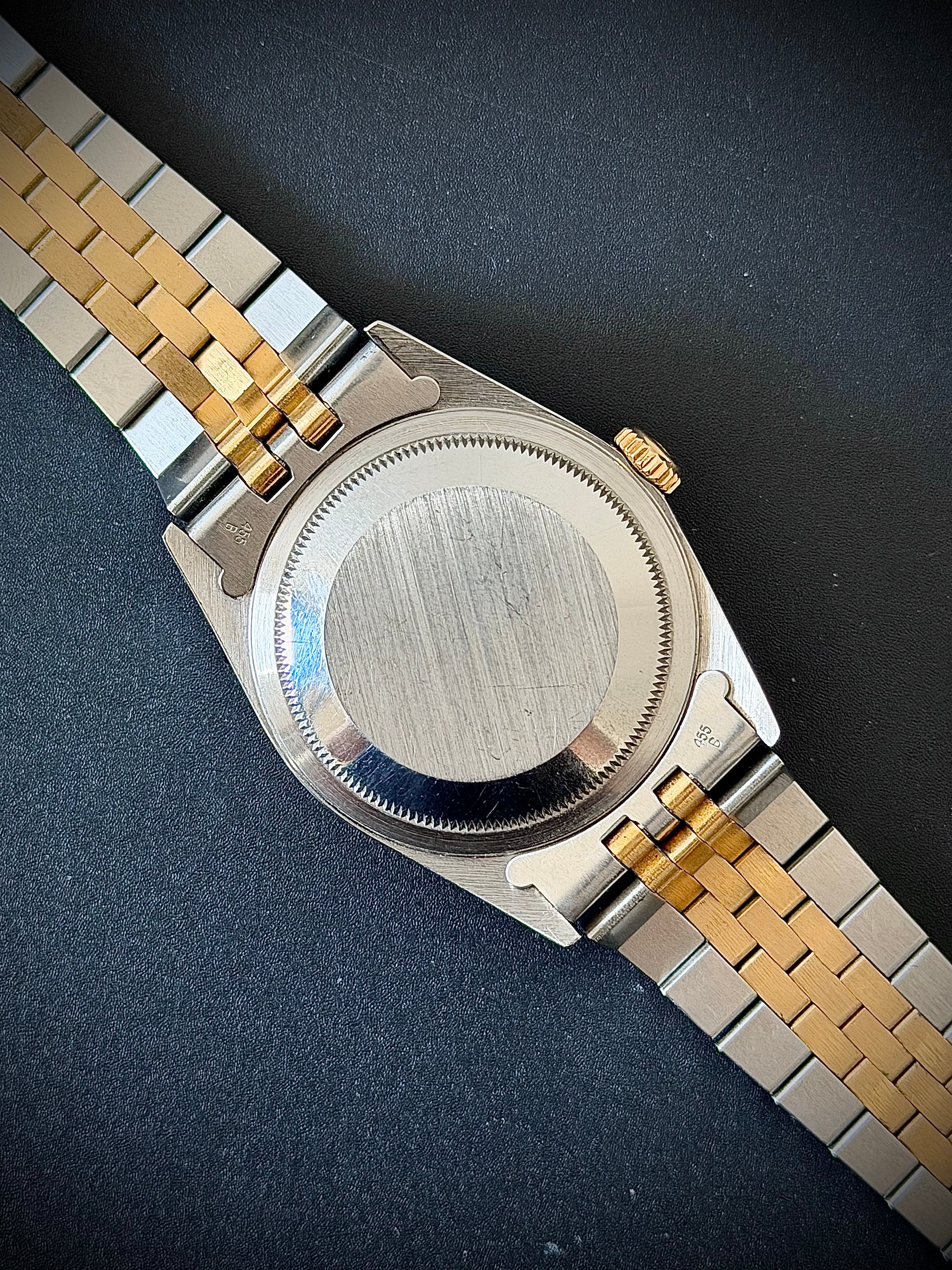 1991 ROLEX DATEJUST 36, TWO TONE, BLUE VIGNETTE DIAMOND DIAL, 16233, WATCH ONLY, INC GST