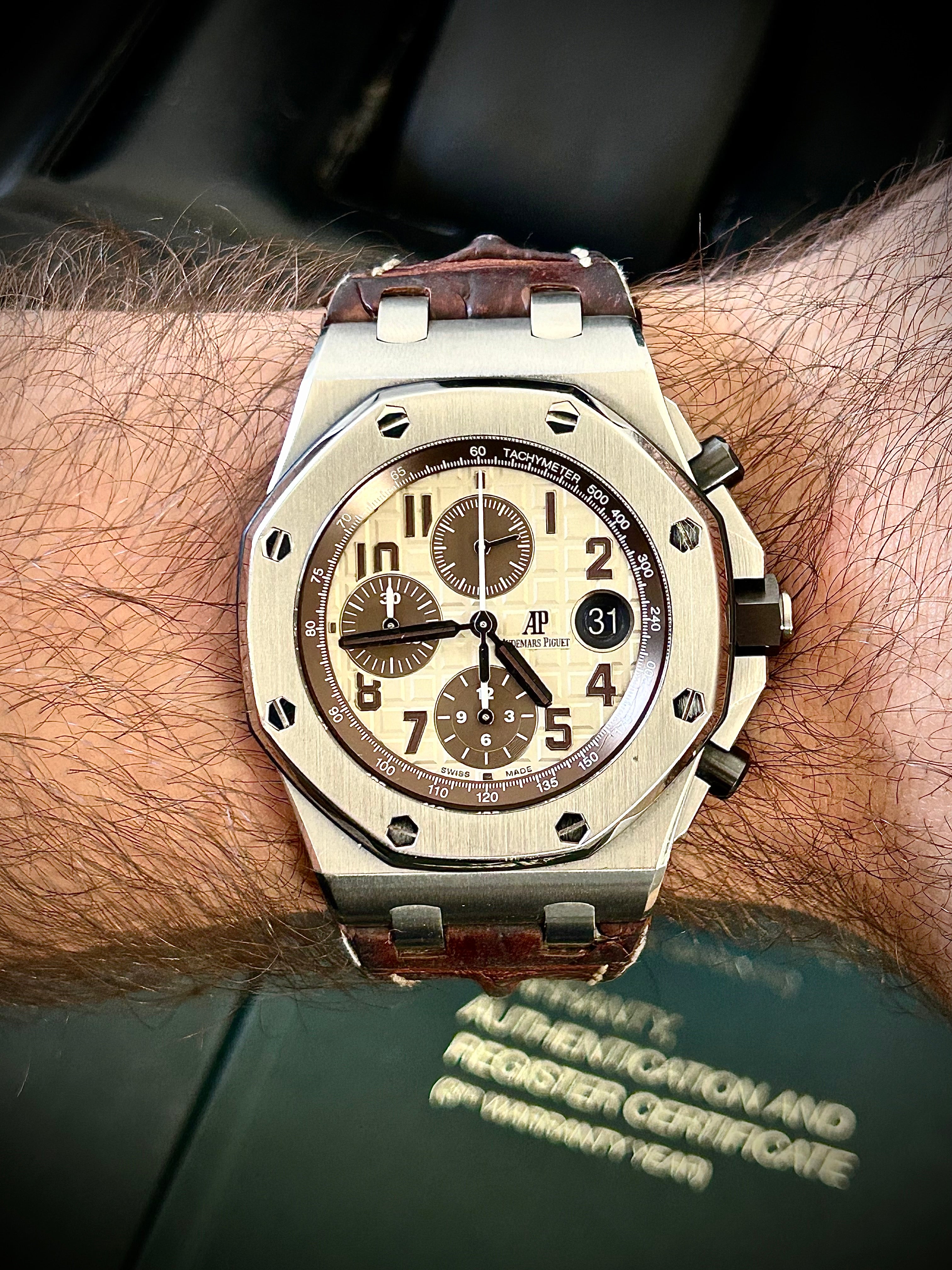 2015 AUDEMARS PIGUET ROYAL OAK OFFSHORE CHRONOGRAPH, “SAFARI” FULL SET, INC GST