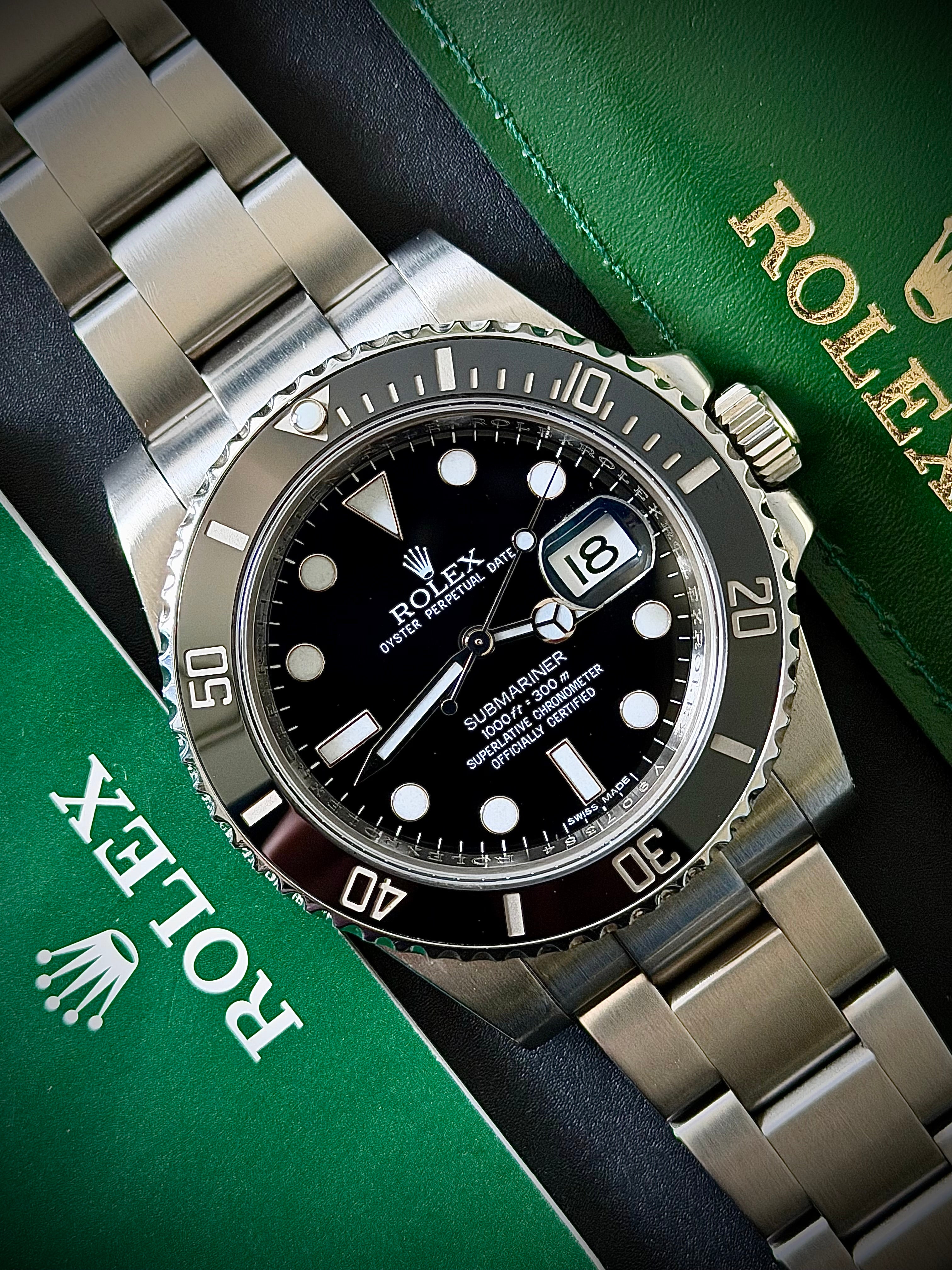 2010 ROLEX SUBMARINER DATE 116610LN, BOX AND PAPERS, INC GST