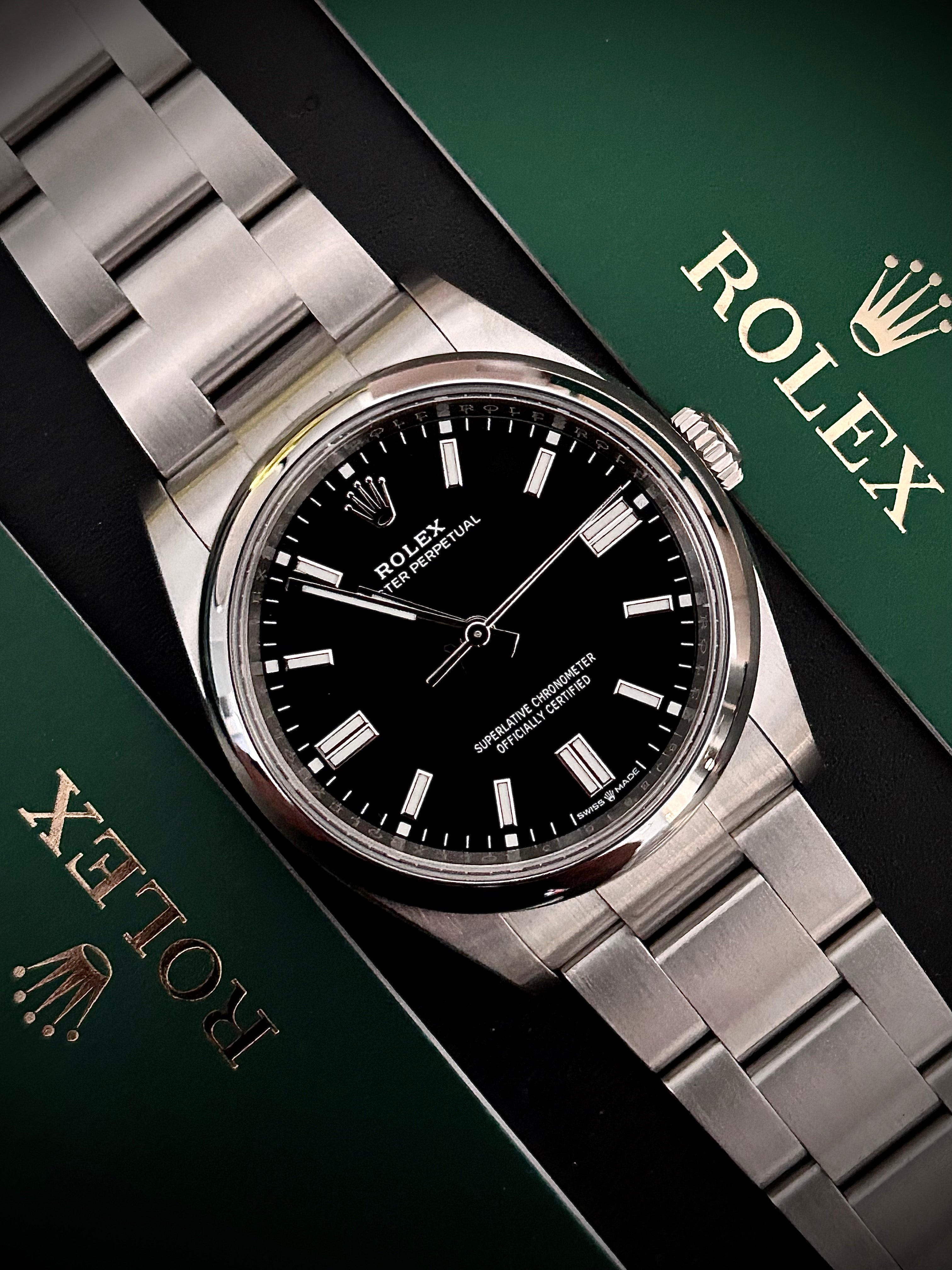 2024 ROLEX OYSTER PERPETUAL 36 BLACK DIAL, BRAND NEW, 126000, FULL SET, INC GST