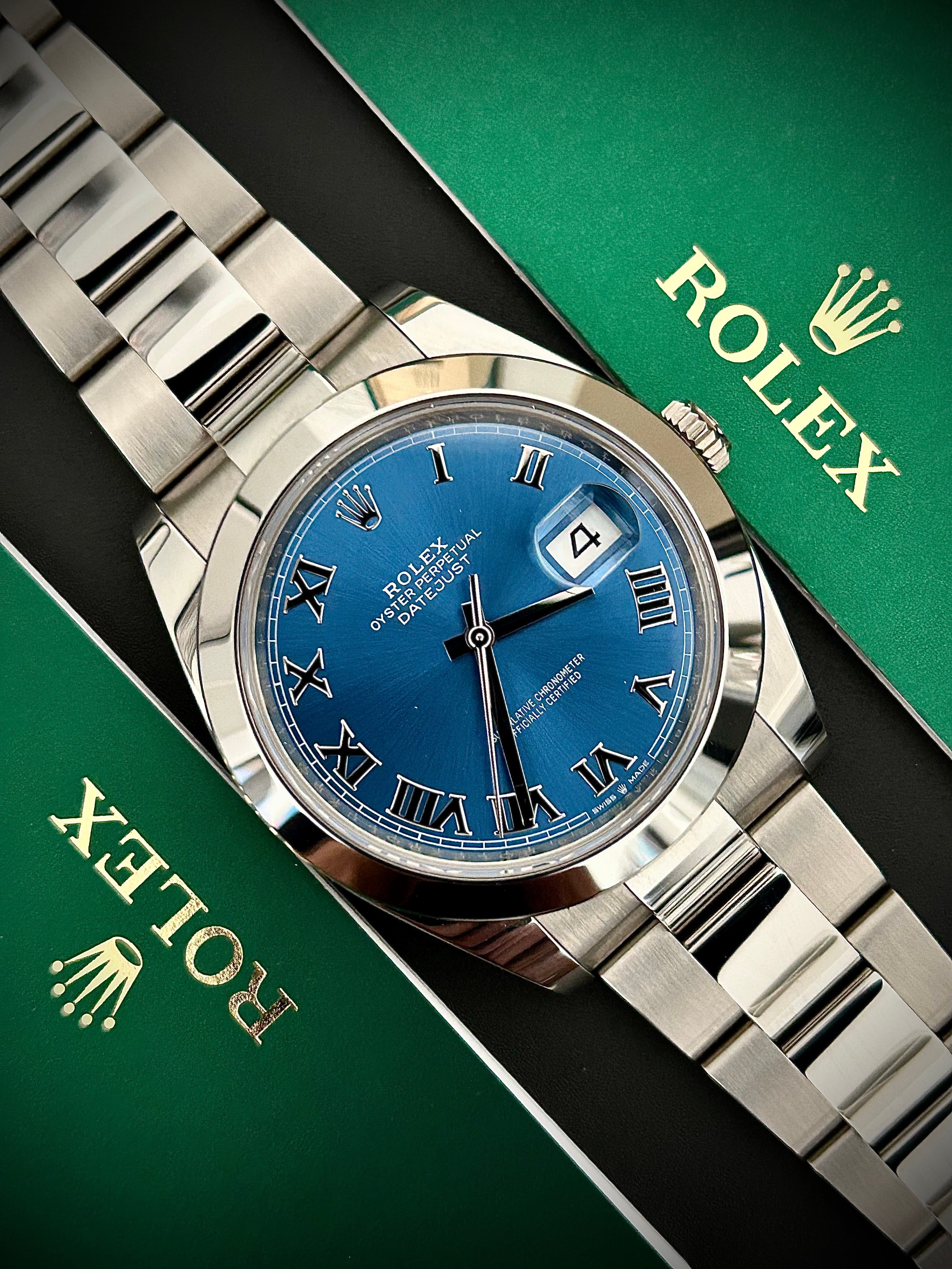 2024 ROLEX DATEJUST 41, 126300, AZZURO, FULL SET, INC GST