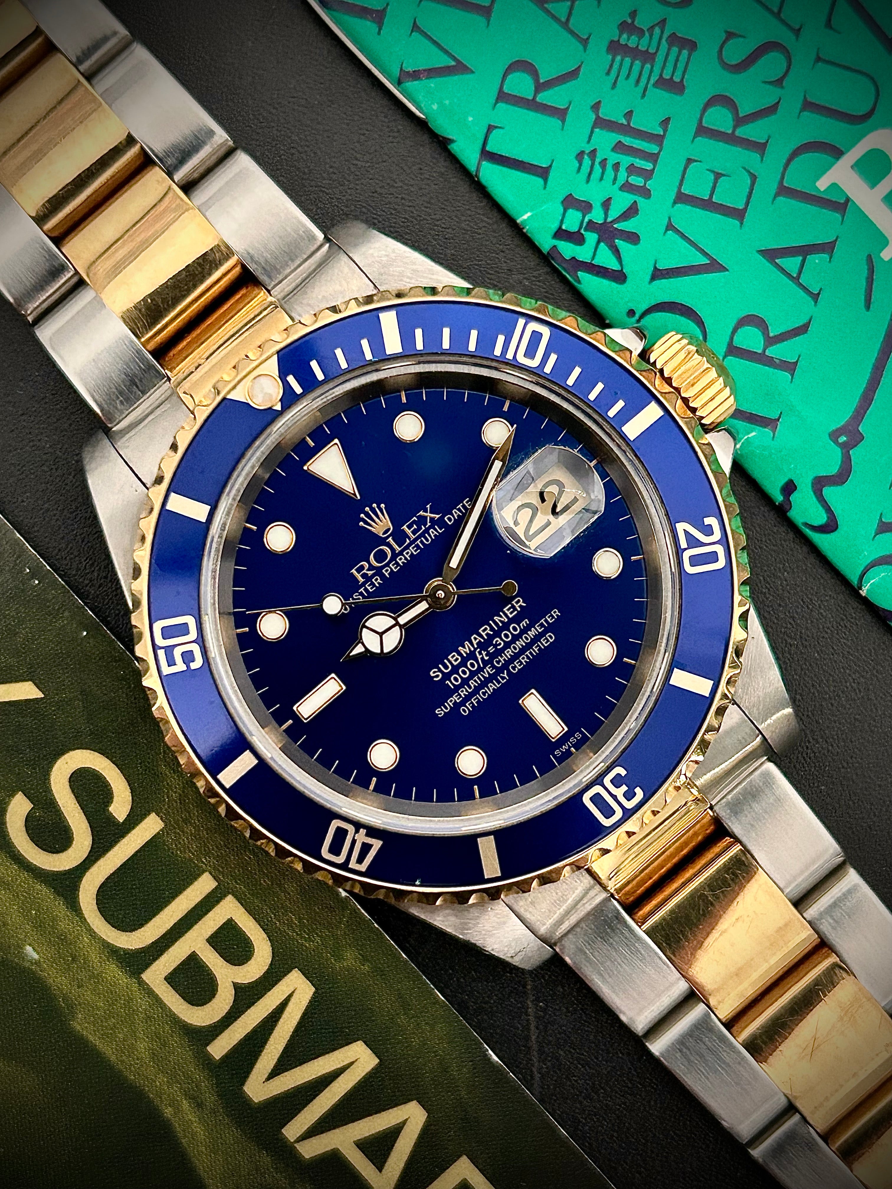 1999 ROLEX SUBMARINER DATE “BLUESY”, SWISS ONLY, FULL SET, INC GST